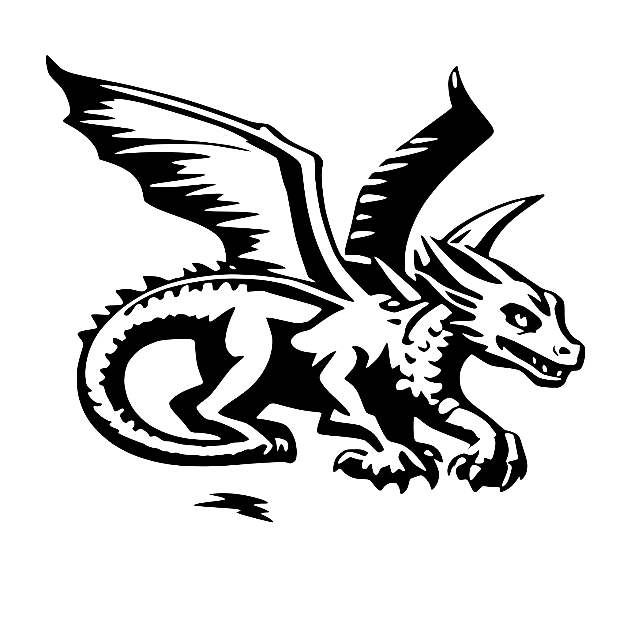 AI-generated SVG of a dragon flight