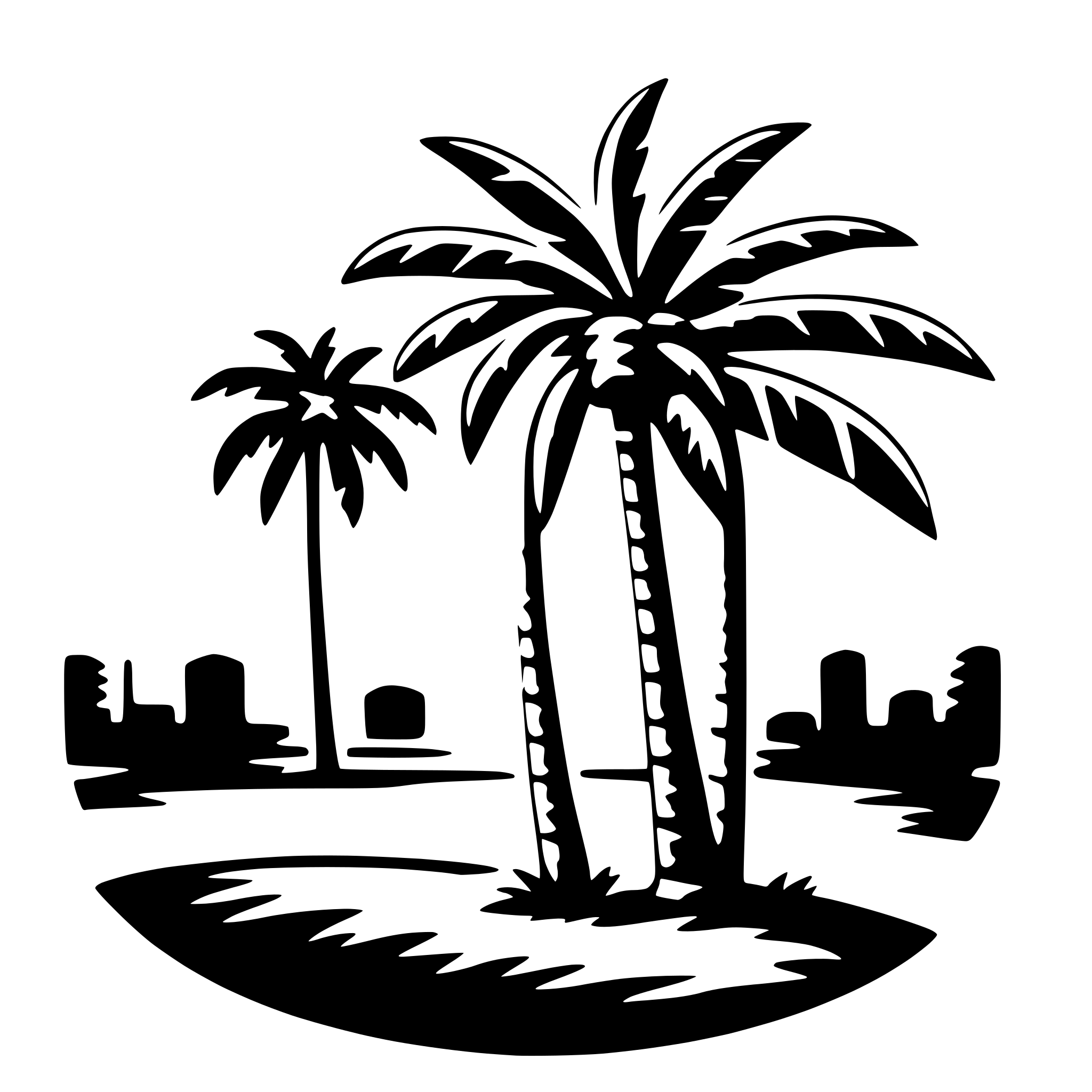 AI-generated SVG of a sun and palm tree
