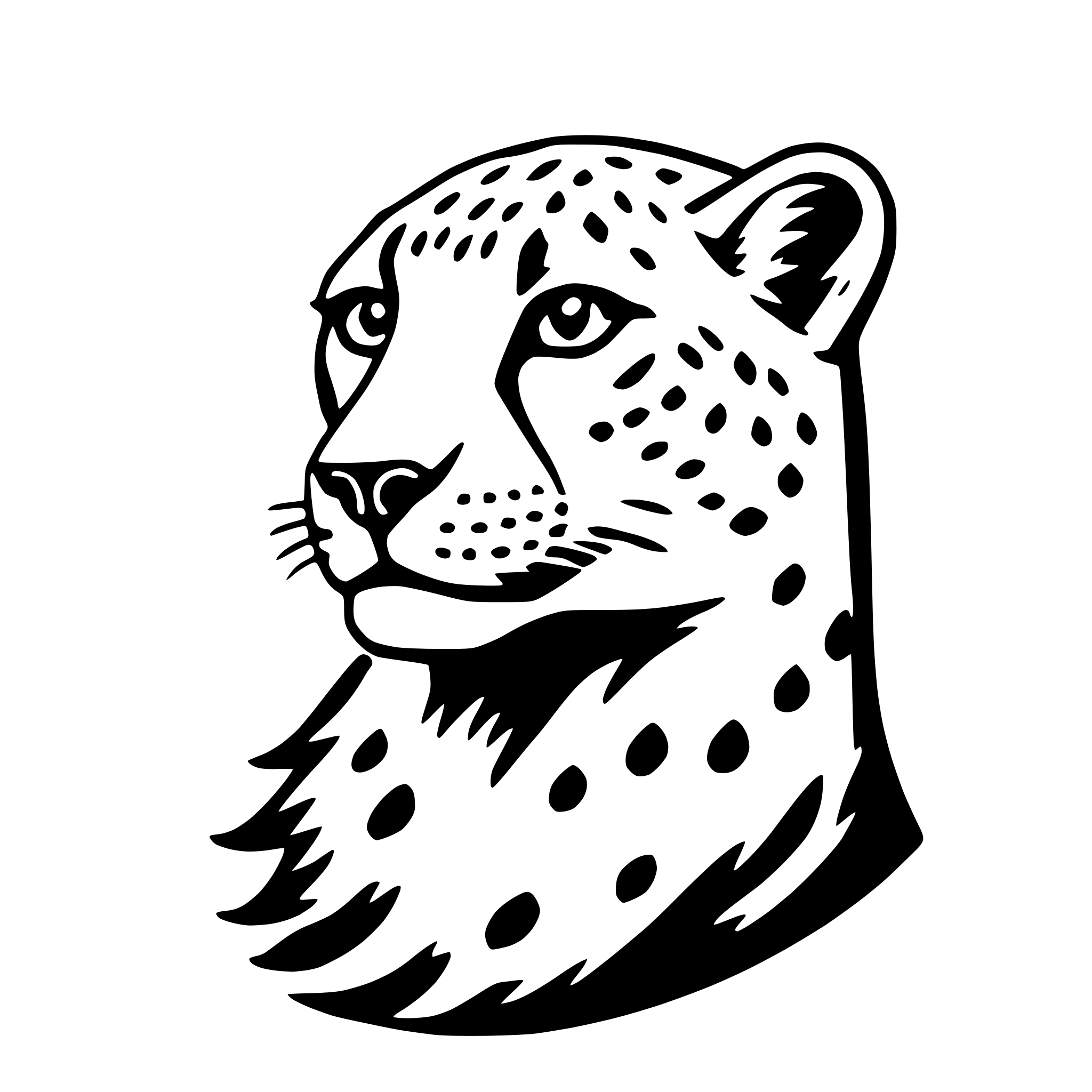 AI-generated SVG of a cheetah with compass