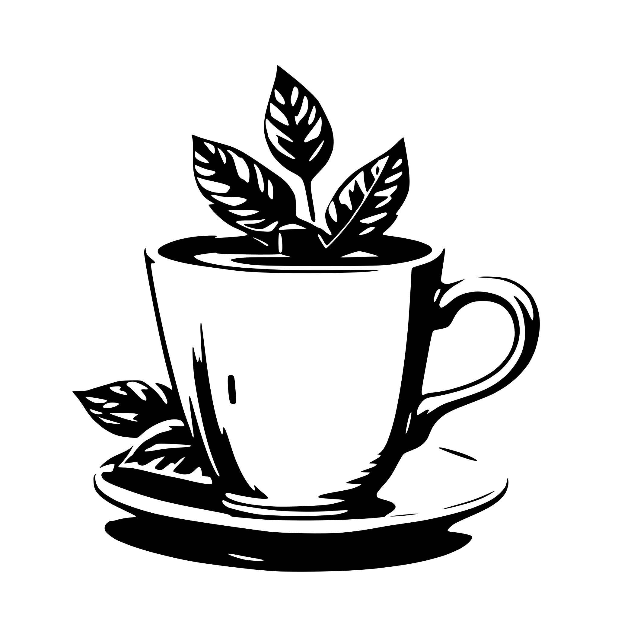 AI-generated SVG of 'Kaffetasse Bohnen Schraubenschlüssel'
