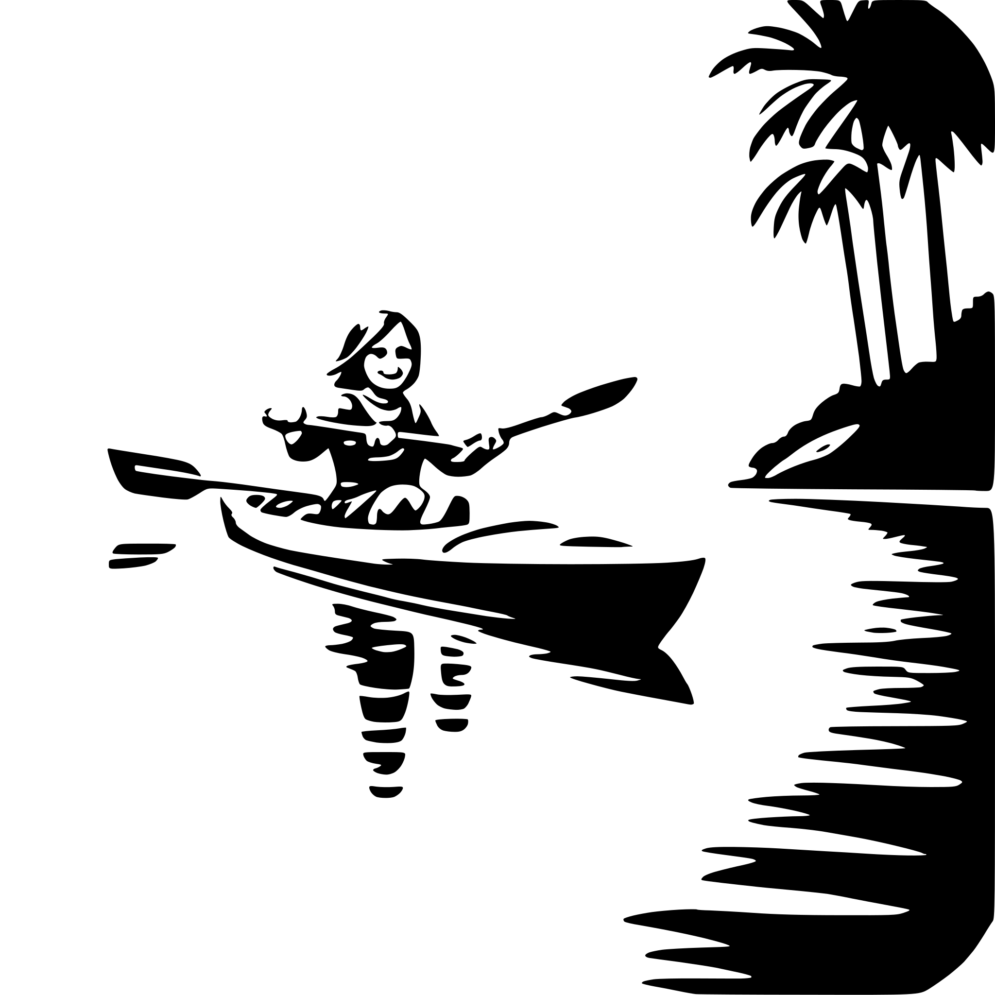 AI-generated SVG of 'kayaking on river'