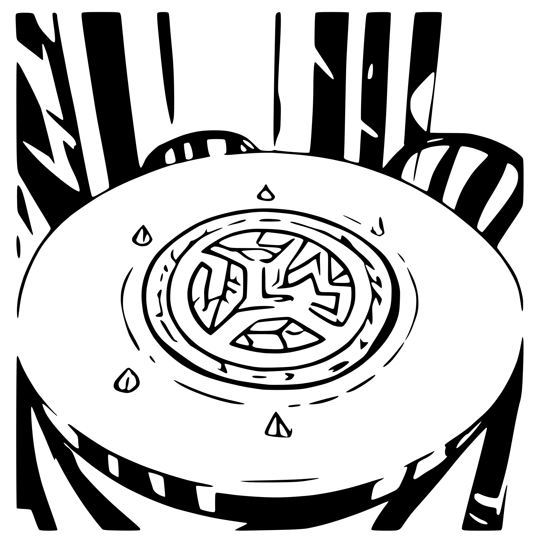 AI-generated SVG of a a table of celtic runes