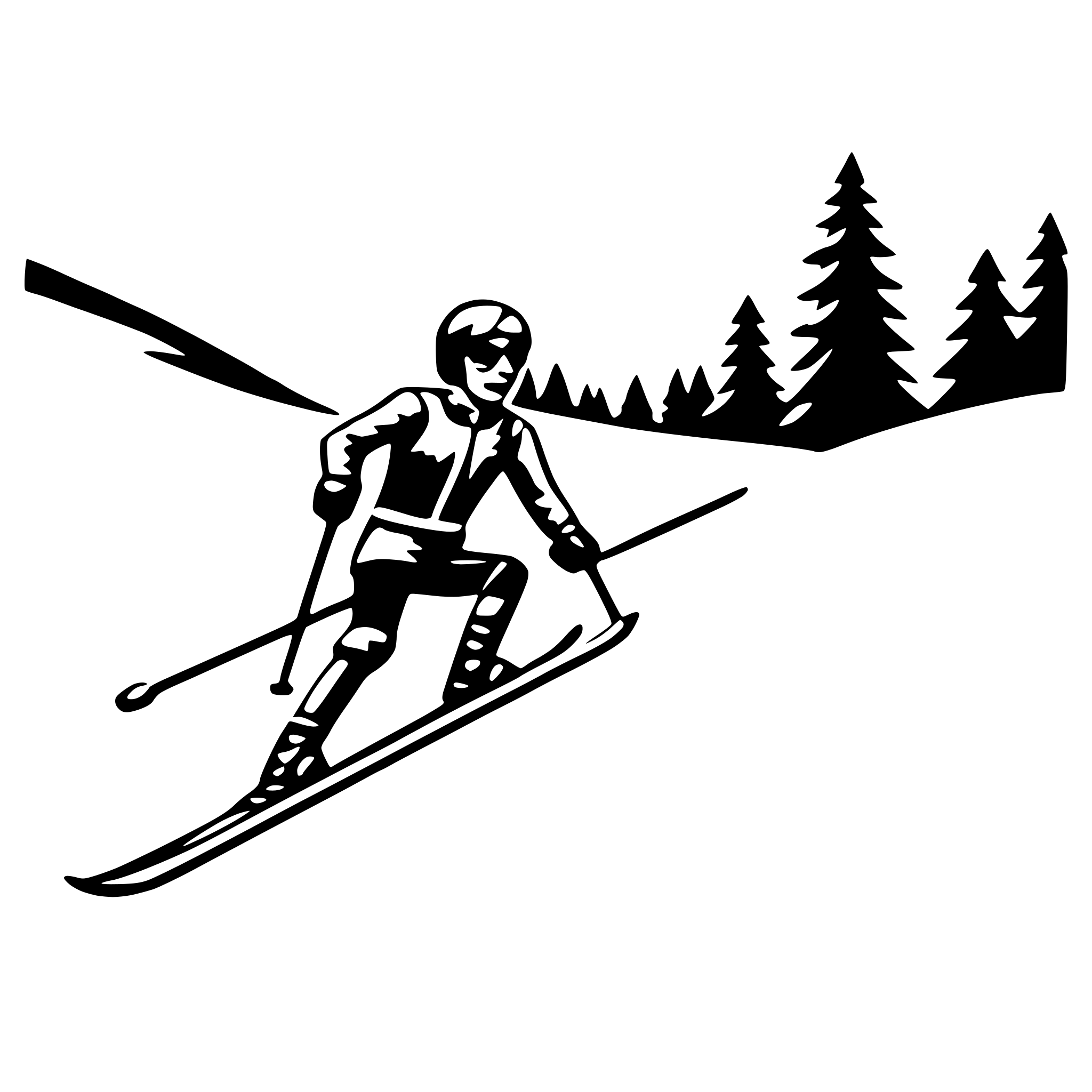 AI-generated SVG of 'skiing down mountain'