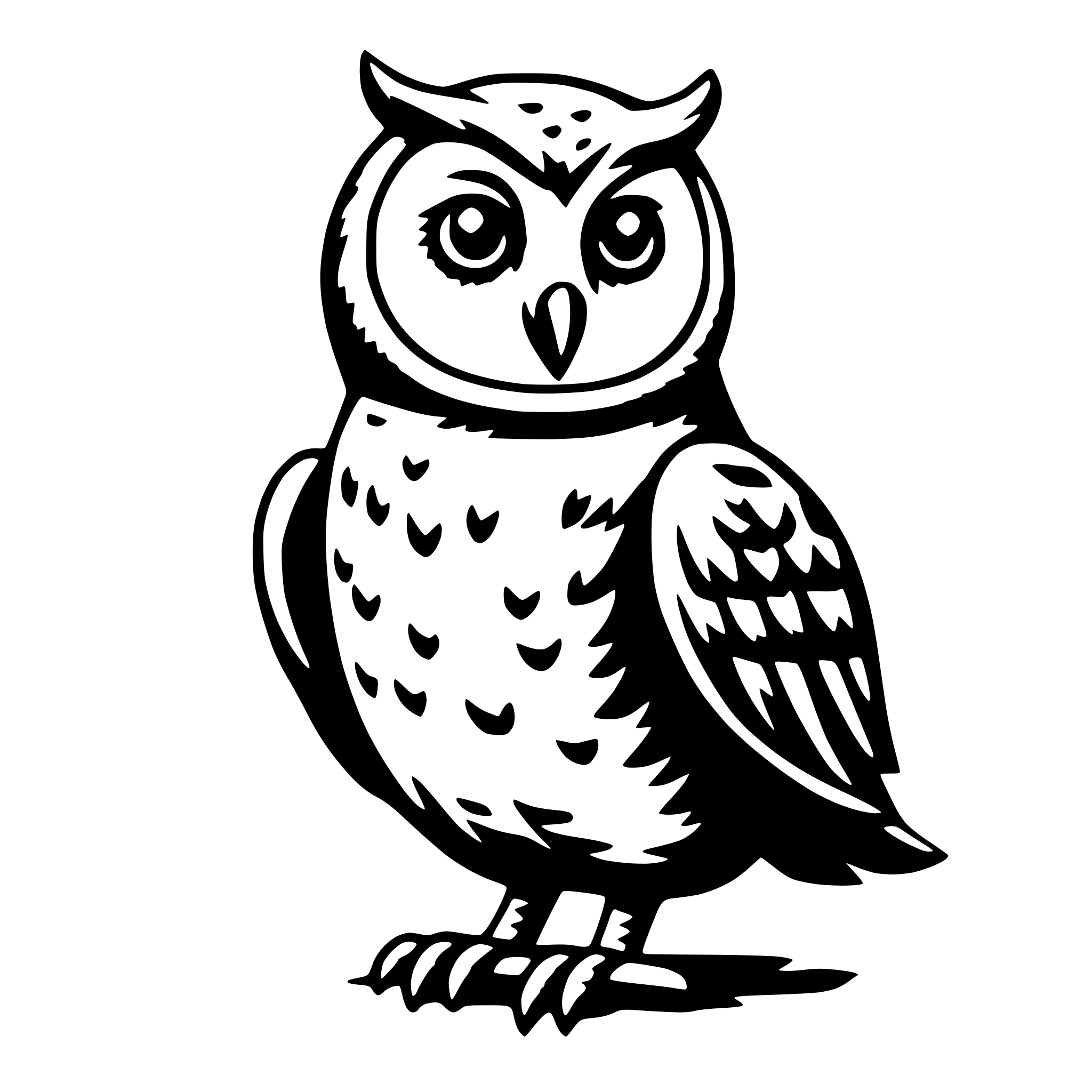 AI-generated SVG of 'owl hooting'