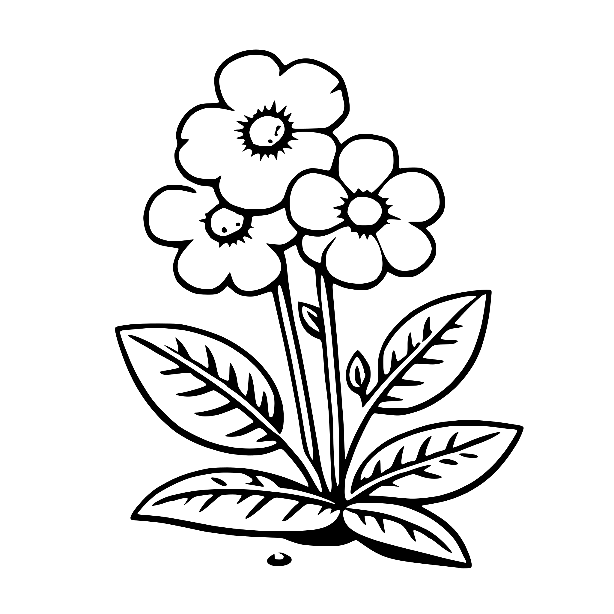 AI-generated SVG of a primrose