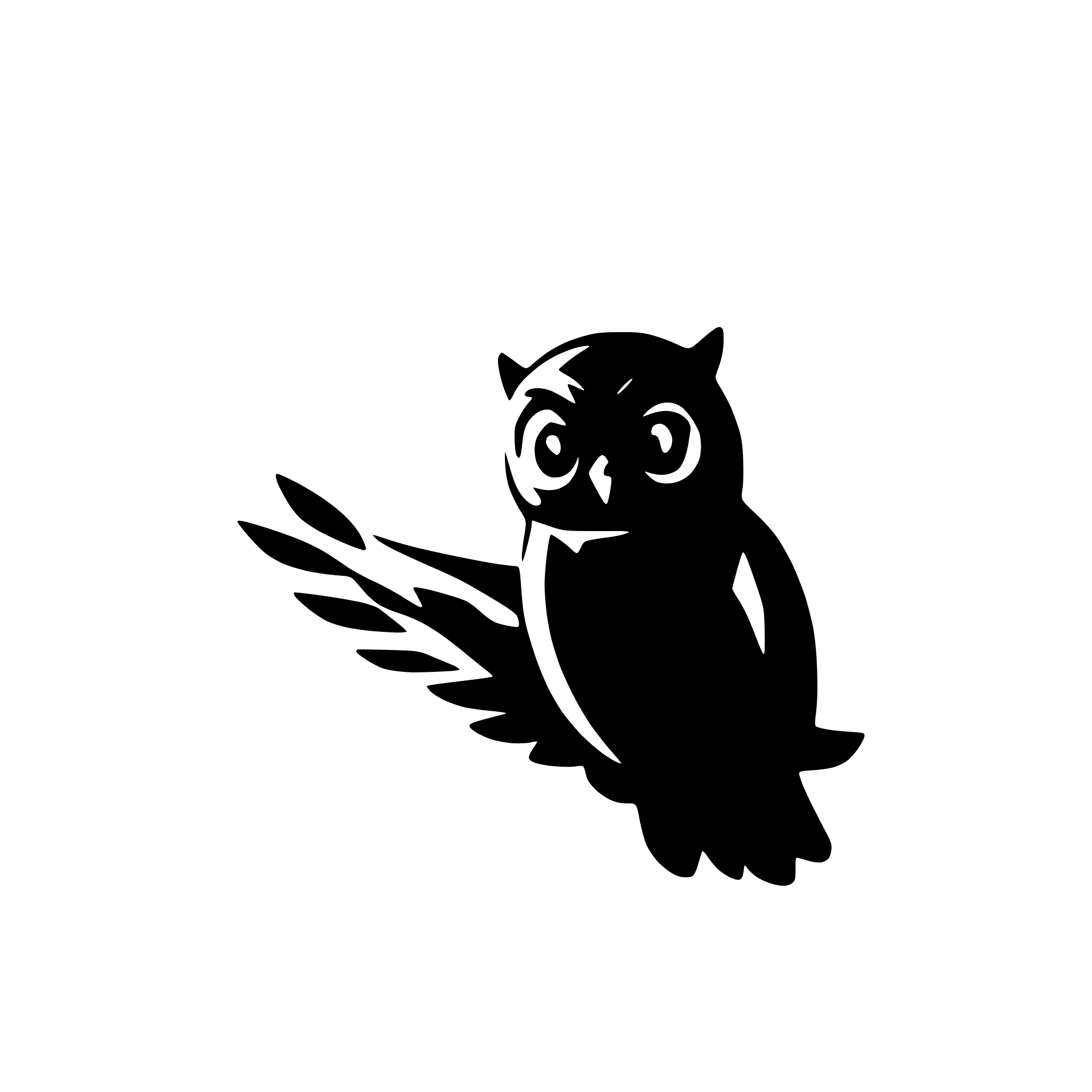 AI-generated SVG of 'owl flying through night sky'