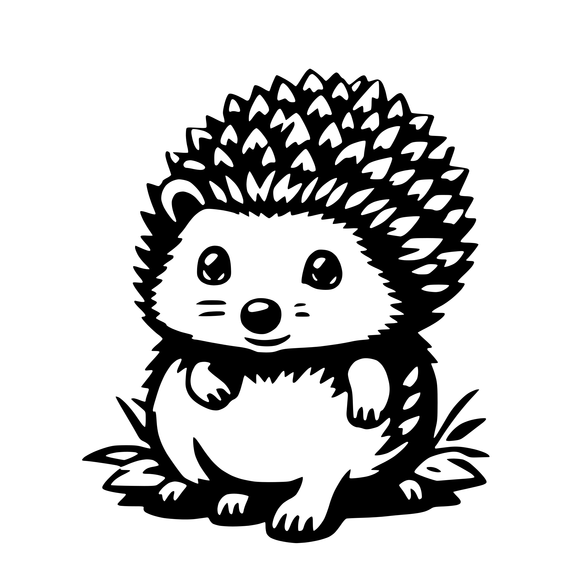 AI-generated SVG of 'hedgehog with mushroom'