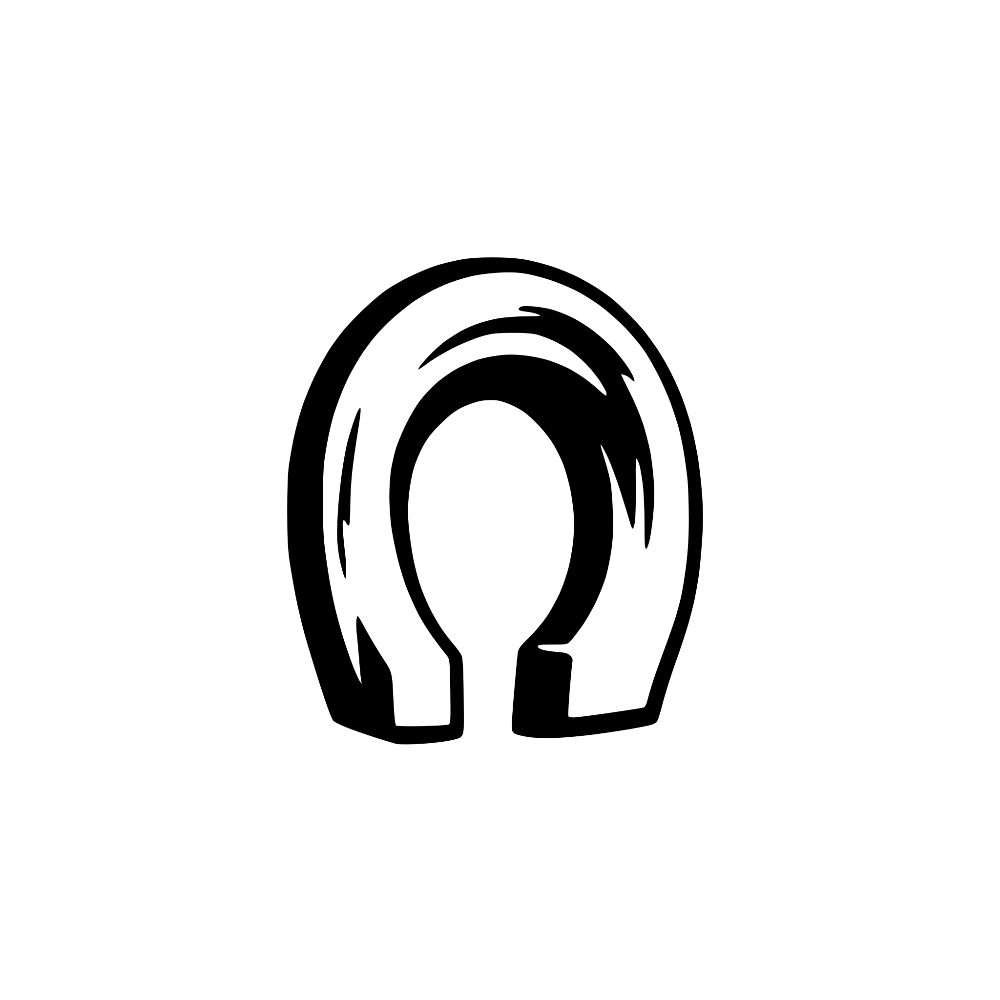 AI-generated SVG of 'a simple flat horseshoe'