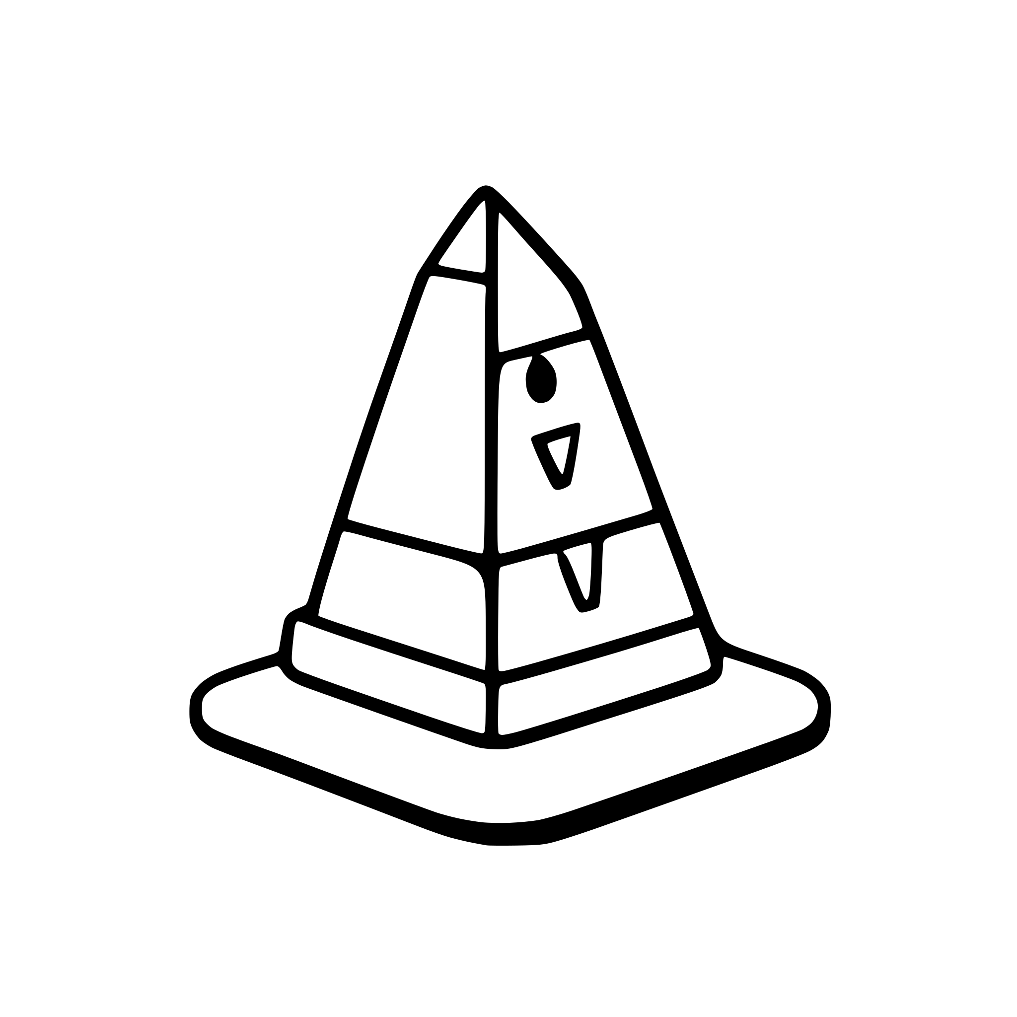 AI-generated SVG of a Robot icon, sitting on a triangular shaped island