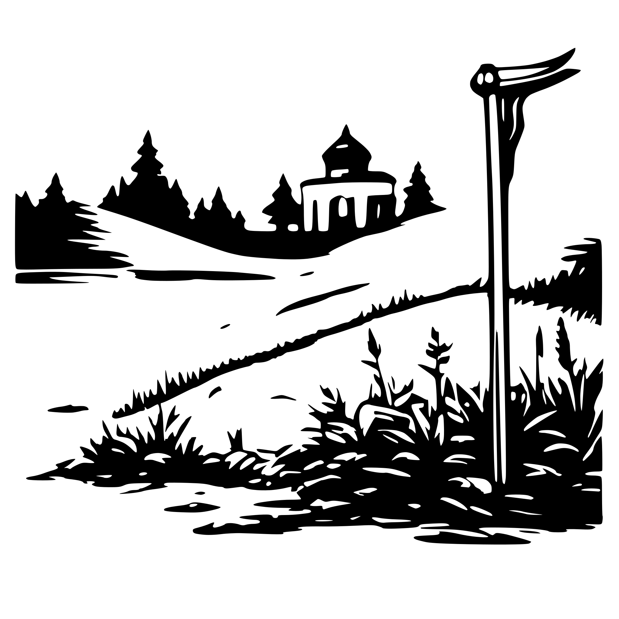AI-generated SVG of 'hand sketched scythe'