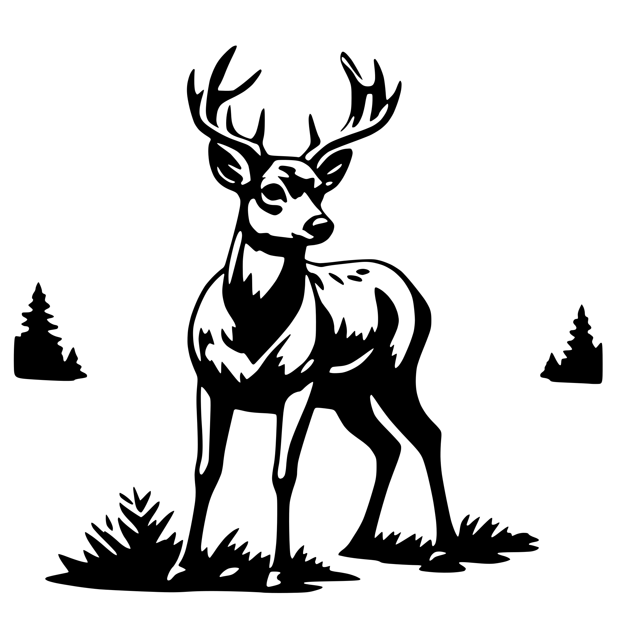 AI-generated SVG of a hunting deer