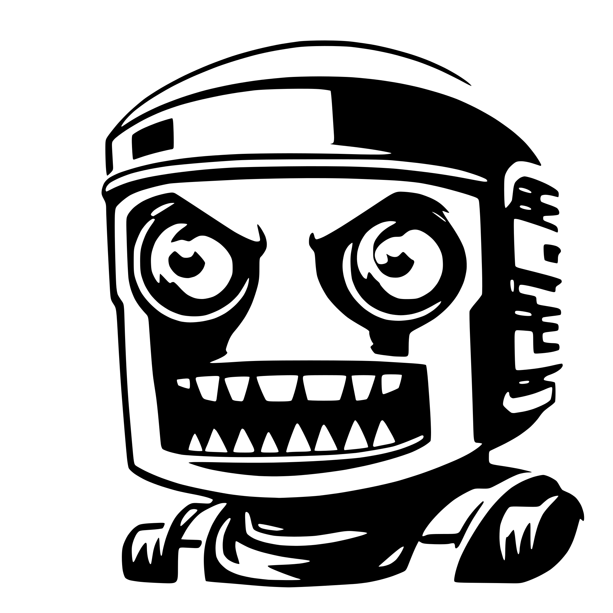AI-generated SVG of a angry robot