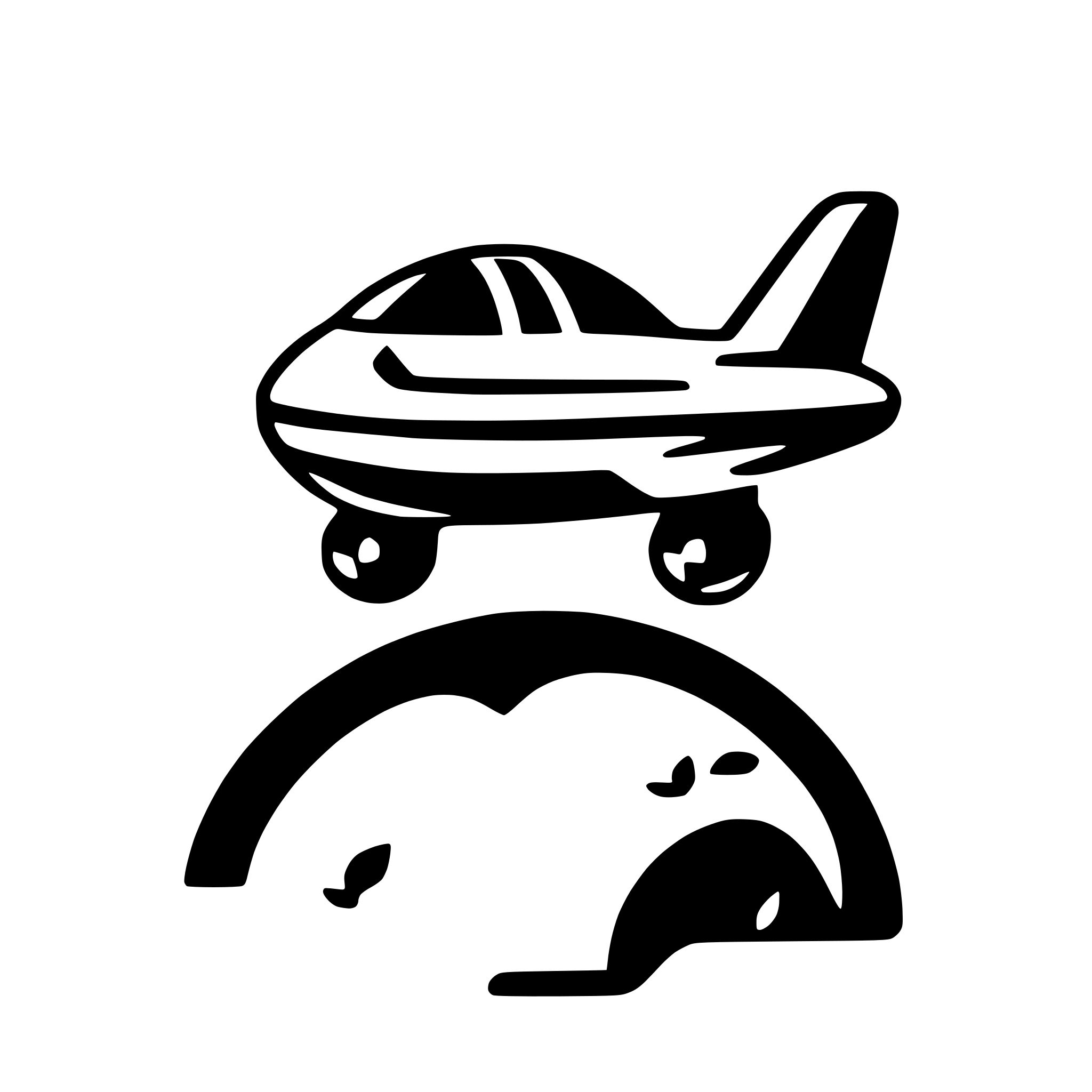 AI-generated SVG of a plane flying above earth