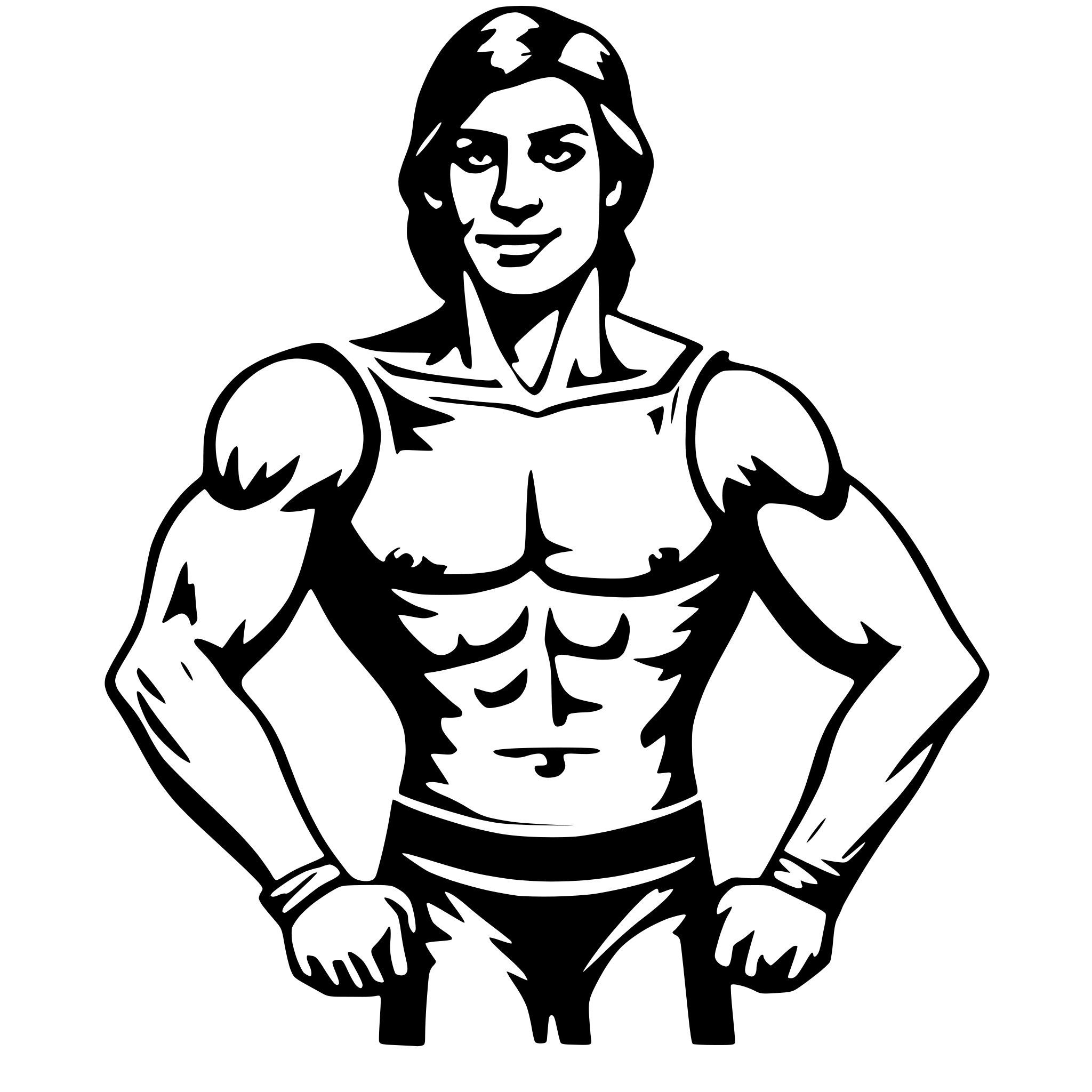 AI-generated SVG of 'muscle man'