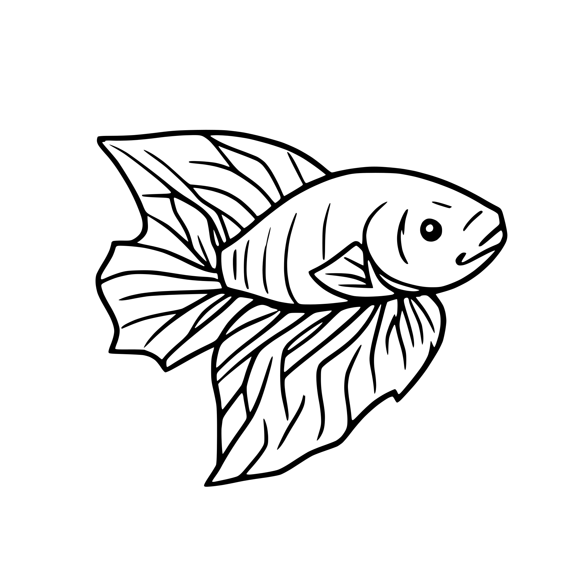 AI-generated SVG of a betta fish