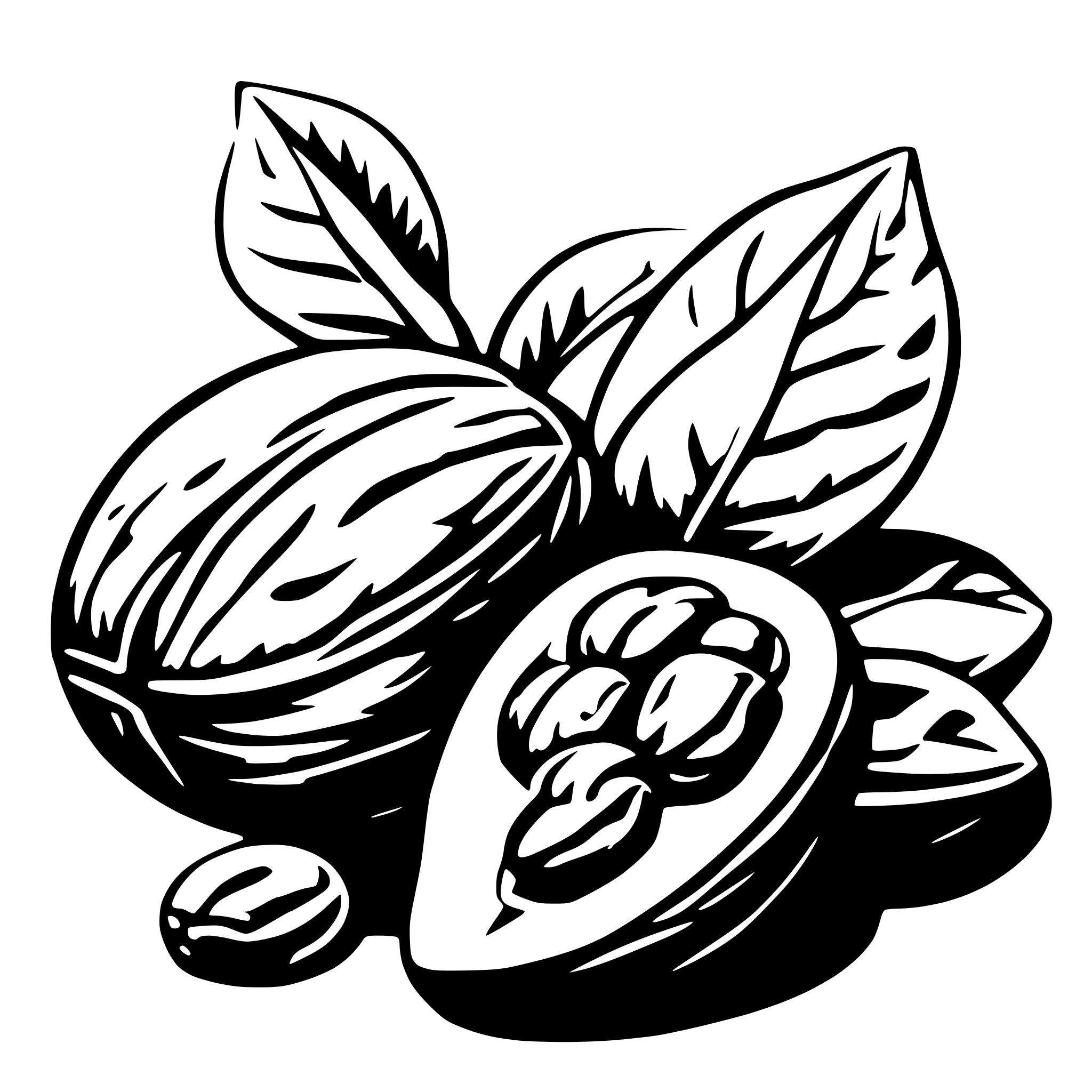 AI-generated SVG of a walnut