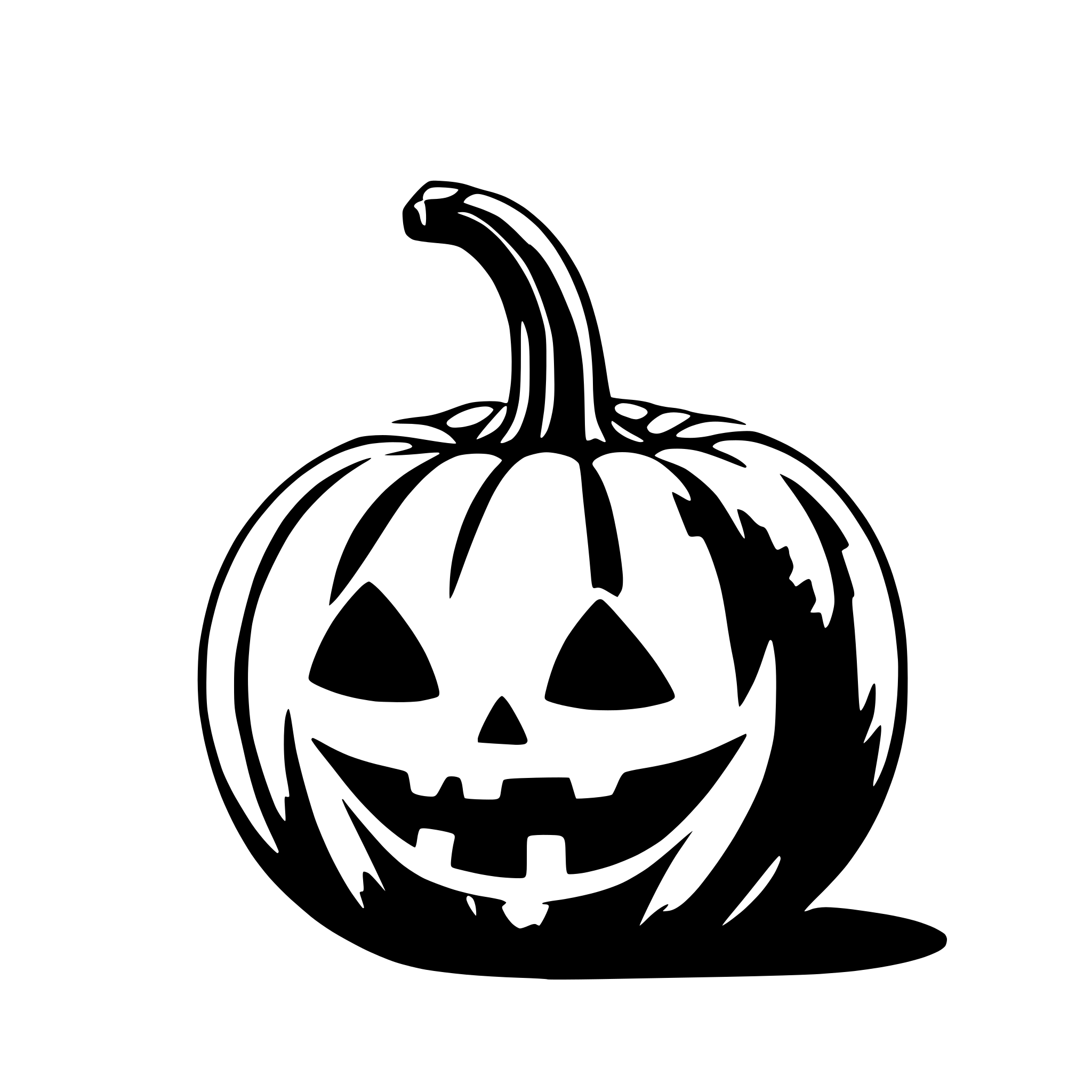 AI-generated SVG of 'A haloween pumpkin asking for sweets'