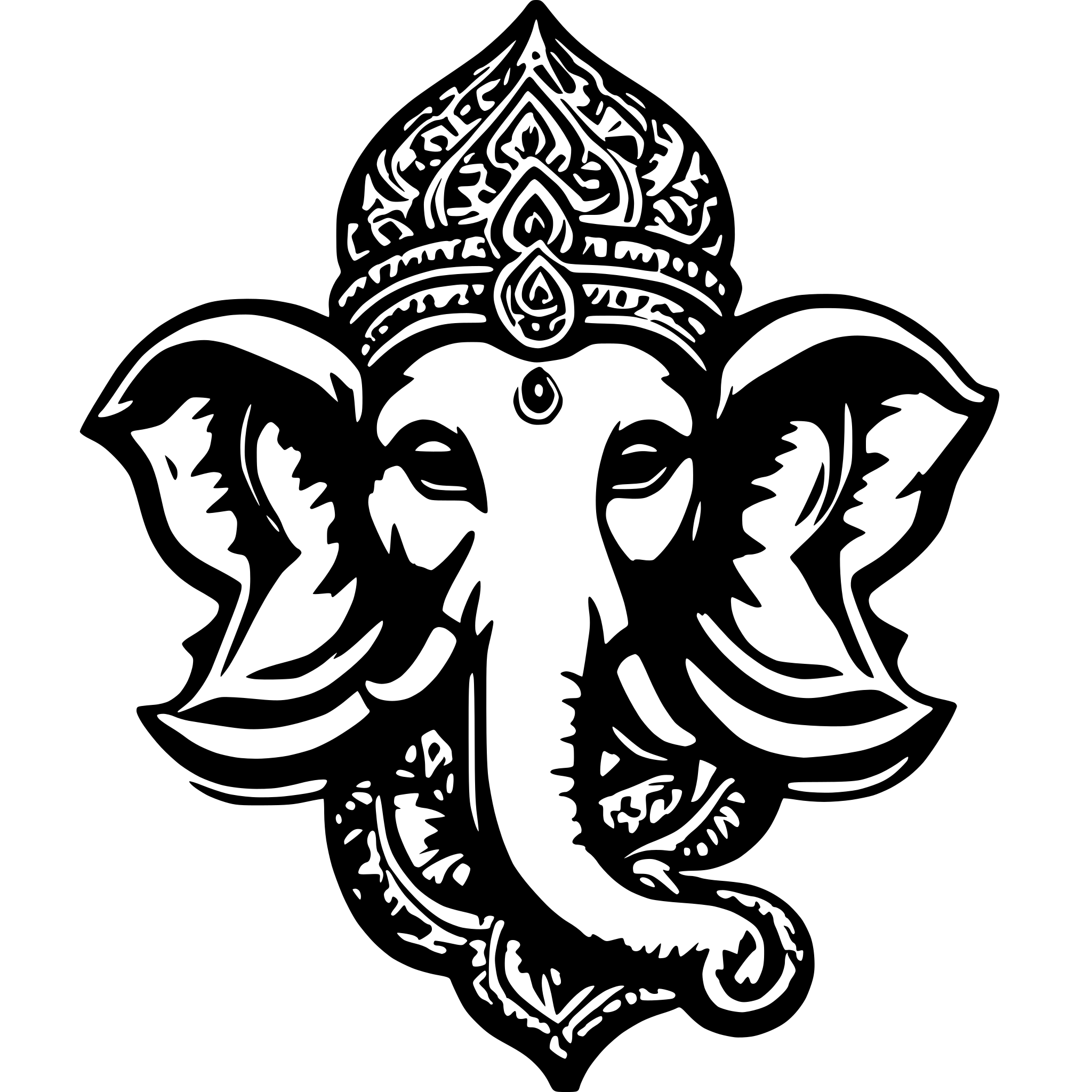 AI-generated SVG of a Lord ganesh with filled colors