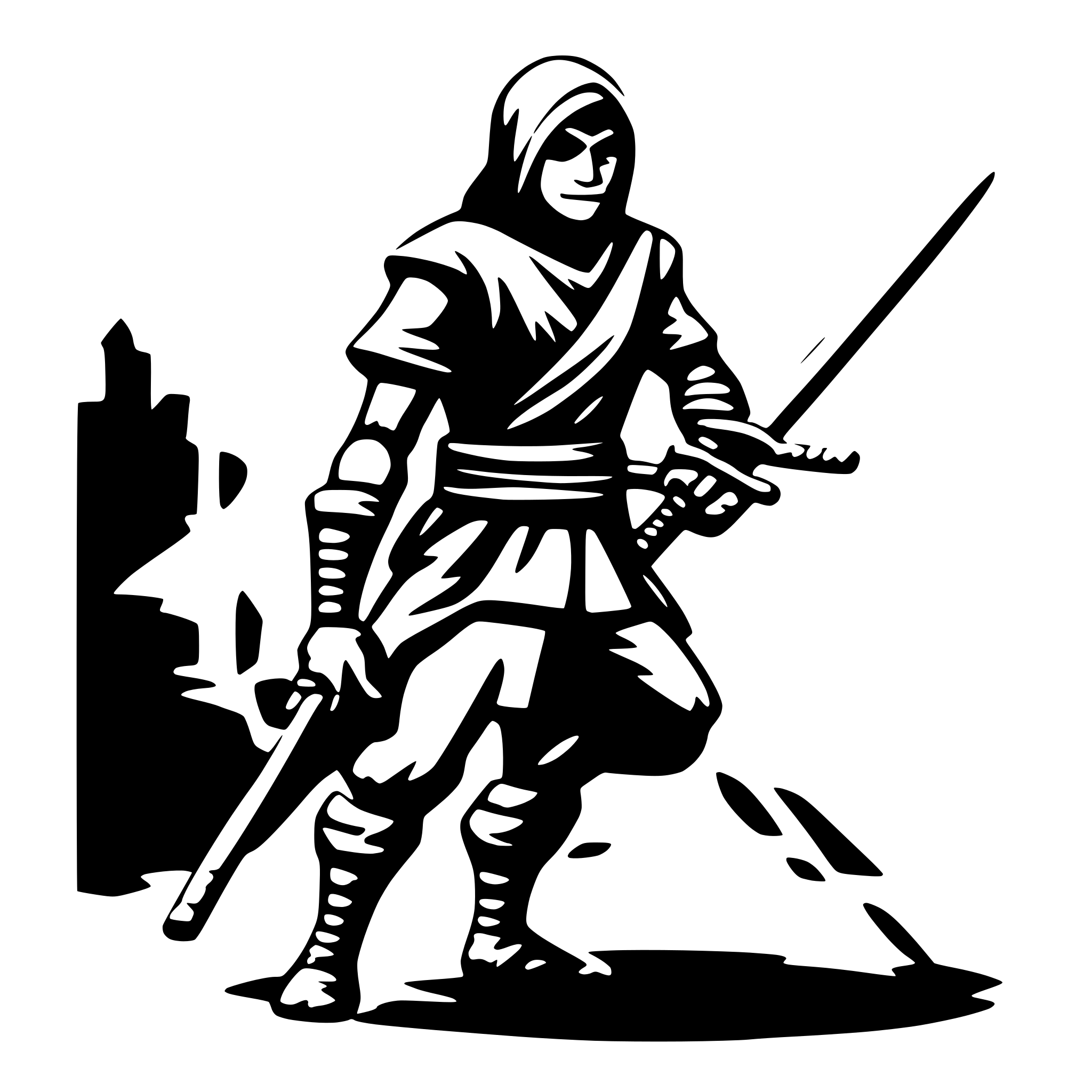 AI-generated SVG of 'Old ninja'