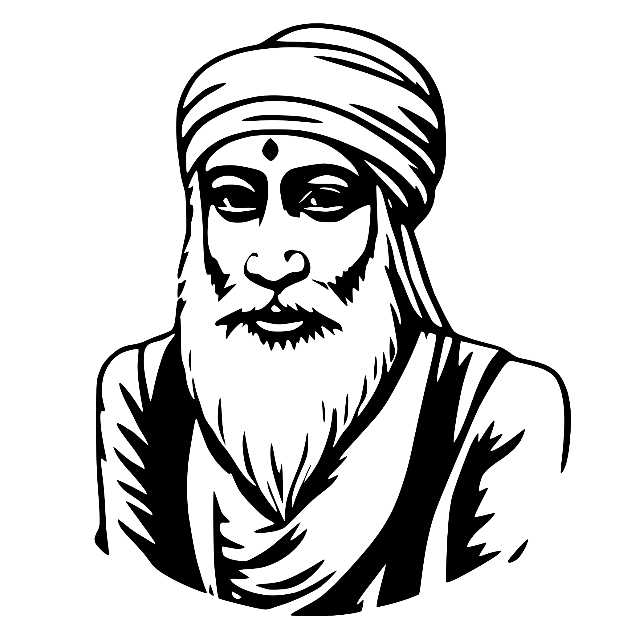 AI-generated SVG of a Guru Nanak