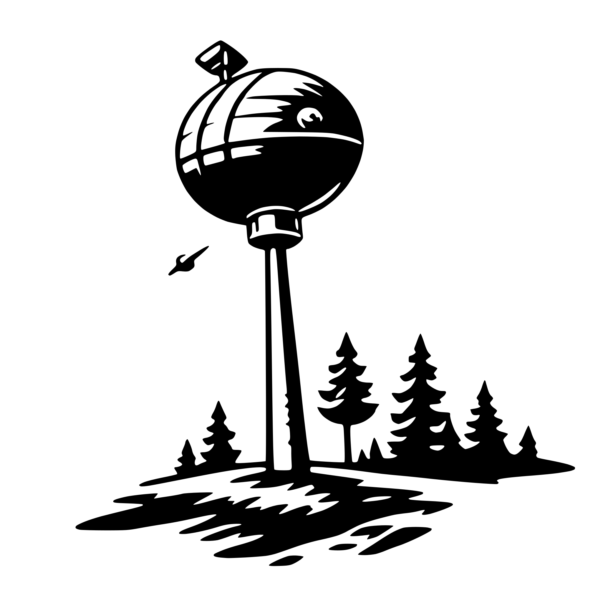 AI-generated SVG of a satellite orbiting
