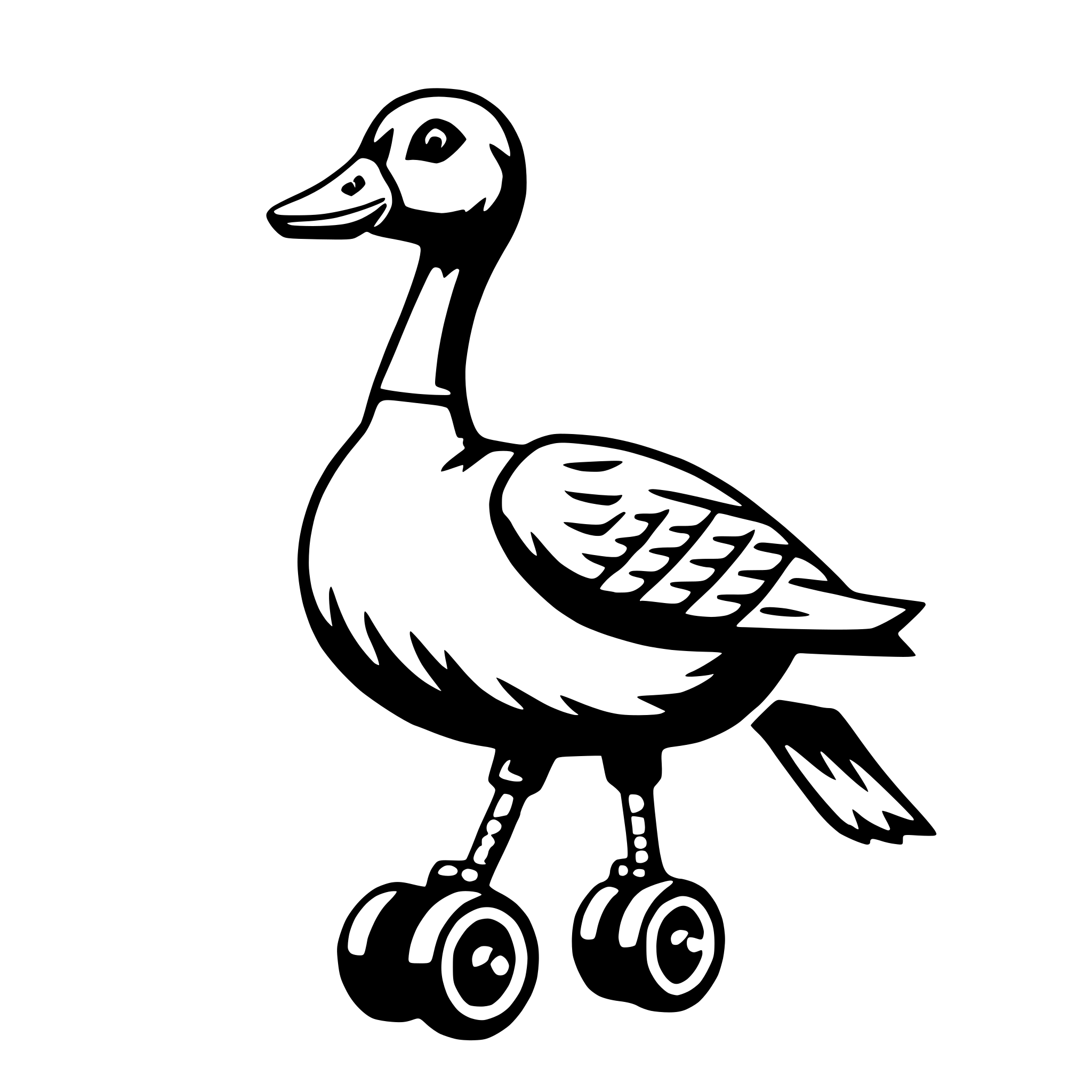 AI-generated SVG of a goose on rollerblades