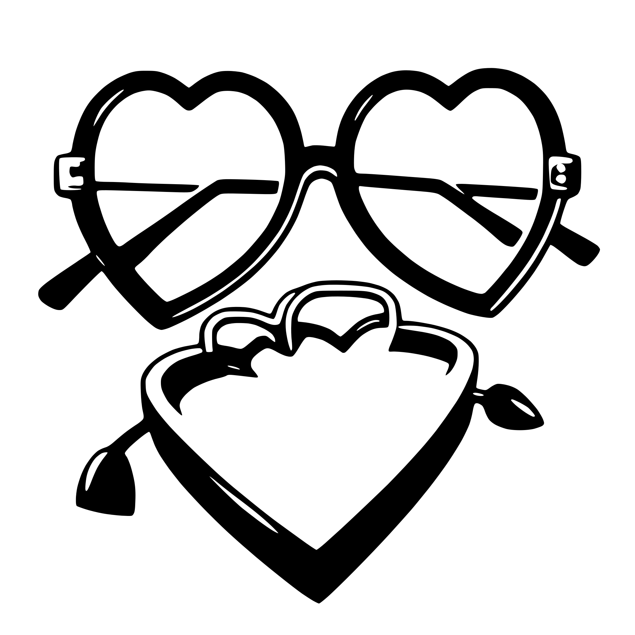 AI-generated SVG of 'heart-shaped glasses'