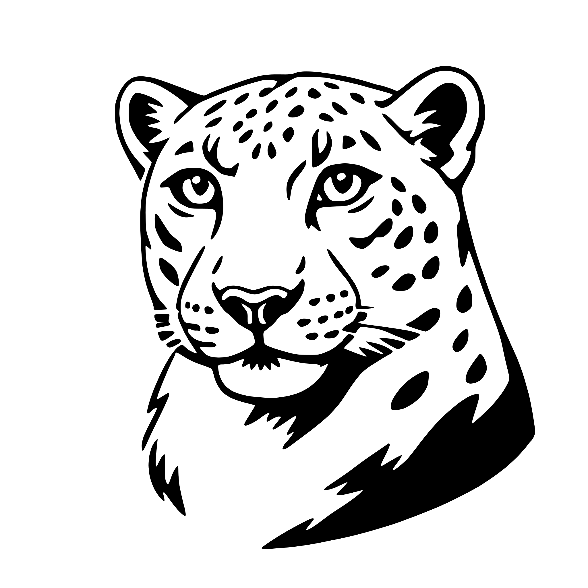 AI-generated SVG of 'snow leopard'