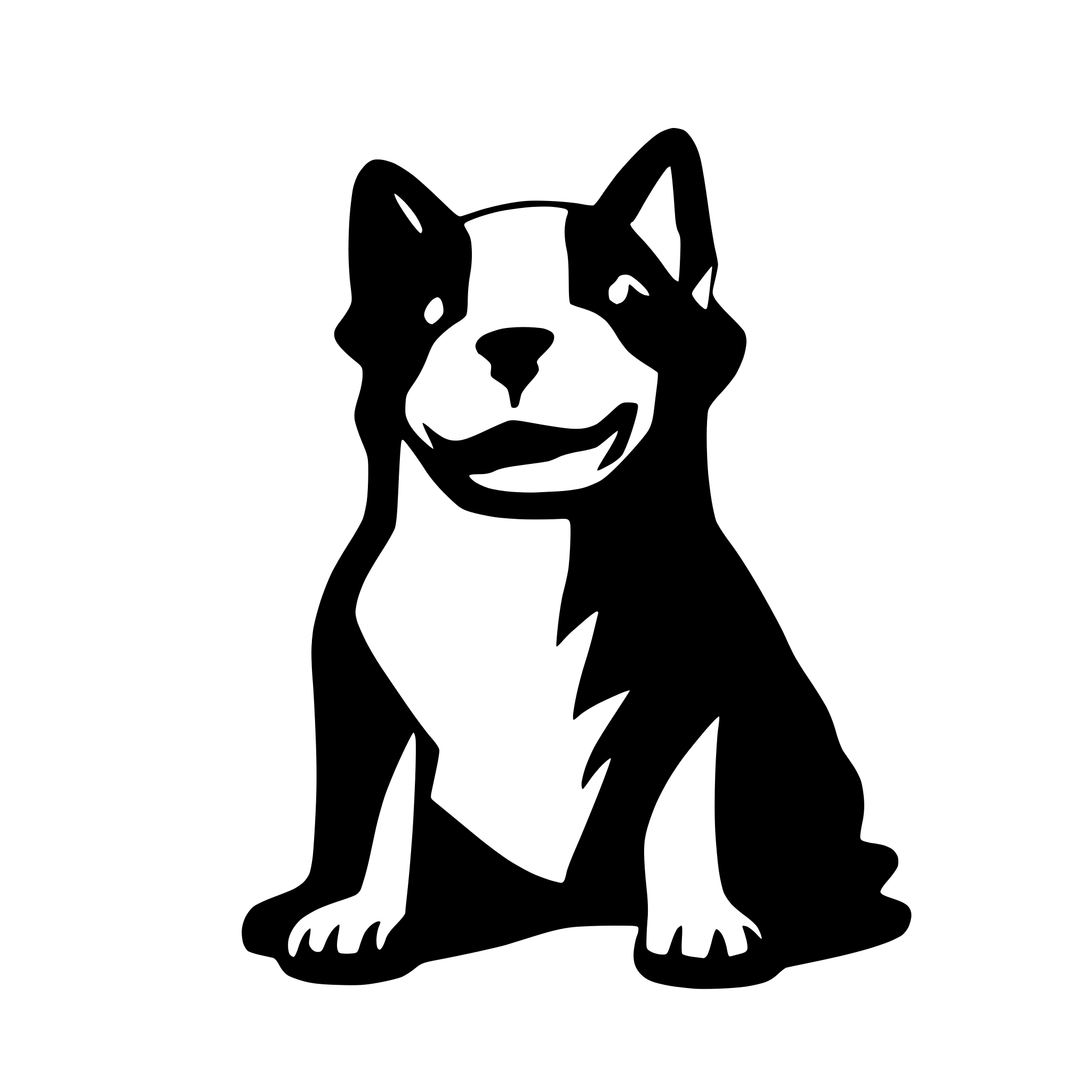 AI-generated SVG of a a dog silhouette vector with a white background AI-generated SVG of a a dog silhouette vector with a white background