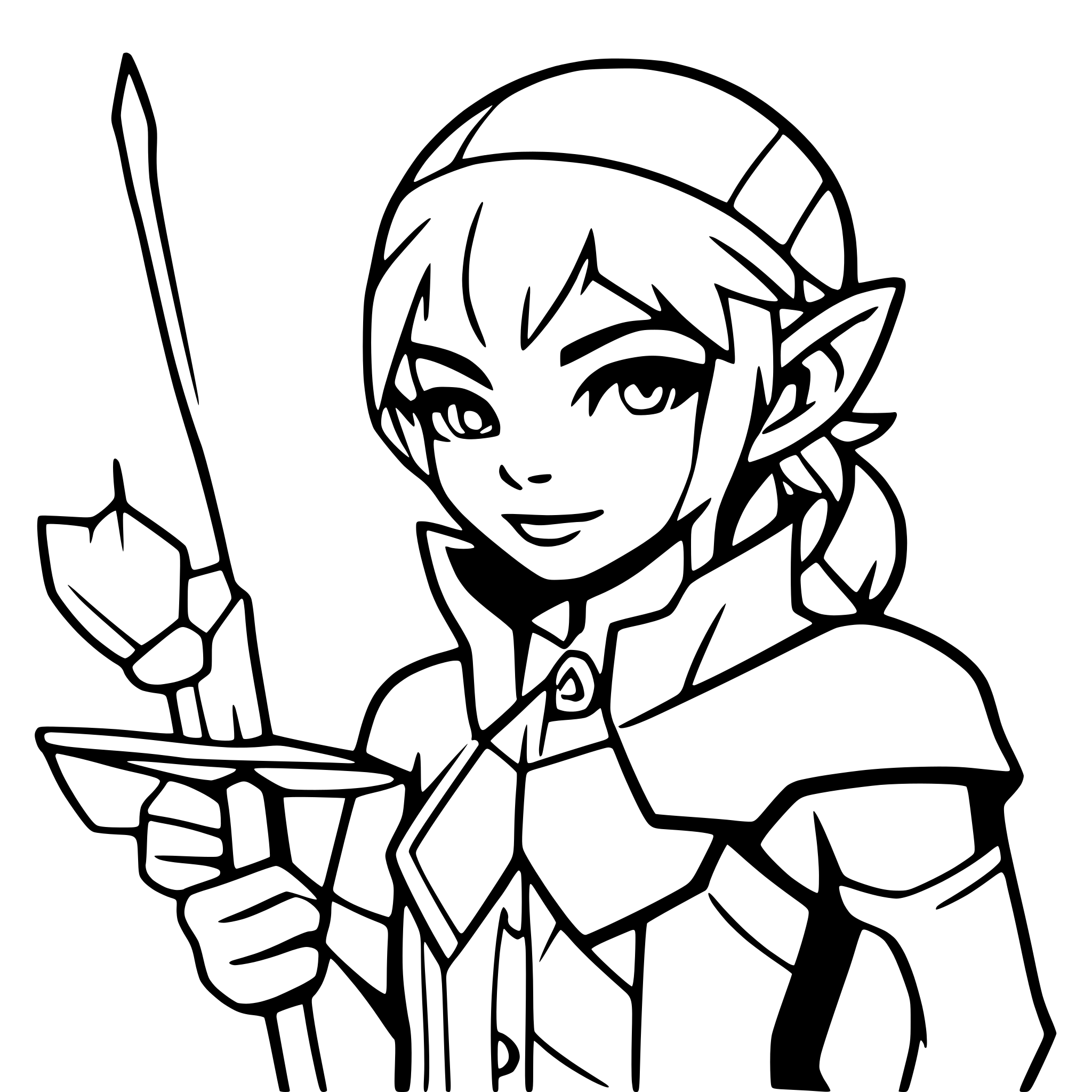 AI-generated SVG of 'elf archer'