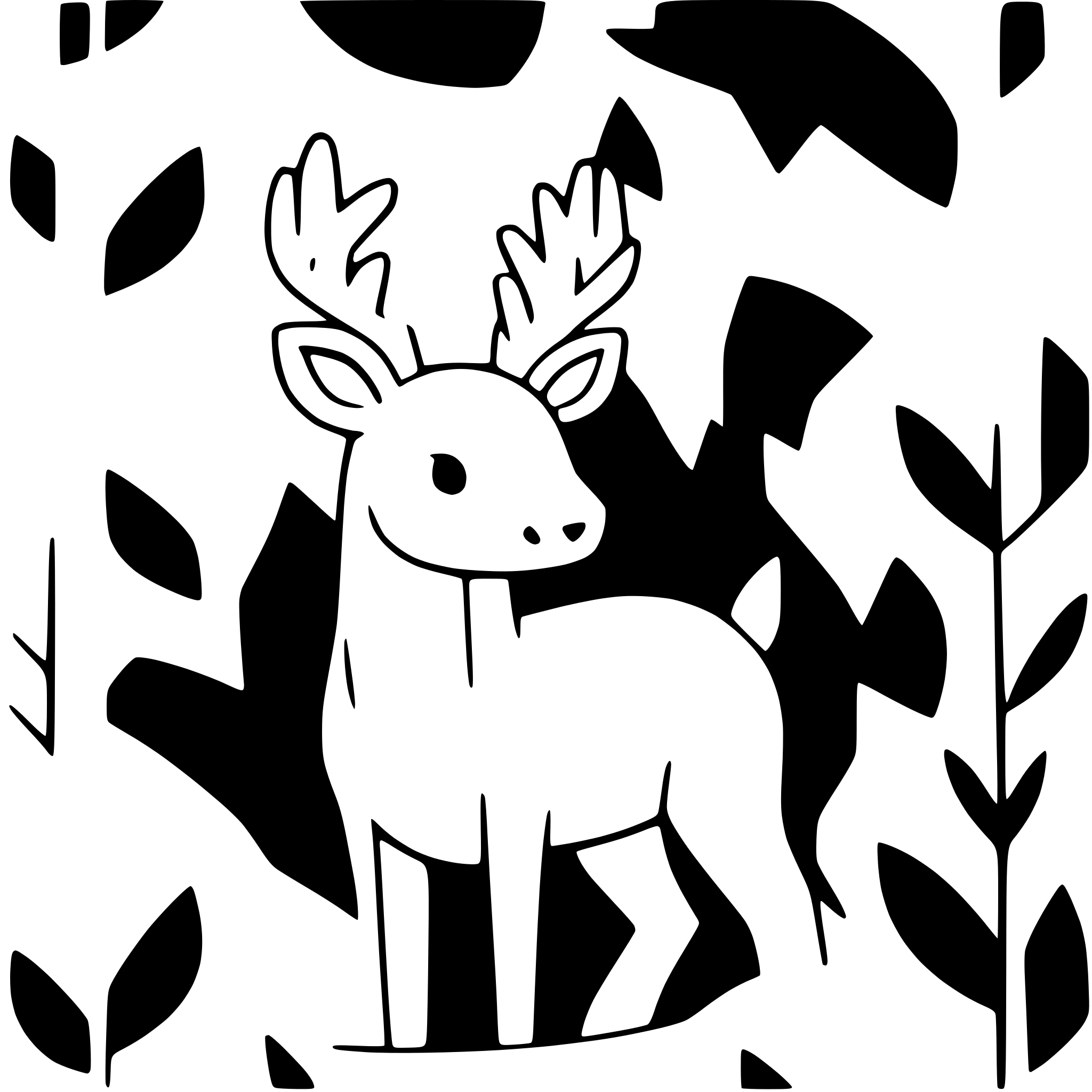 AI-generated SVG of a deer with antlers and forest