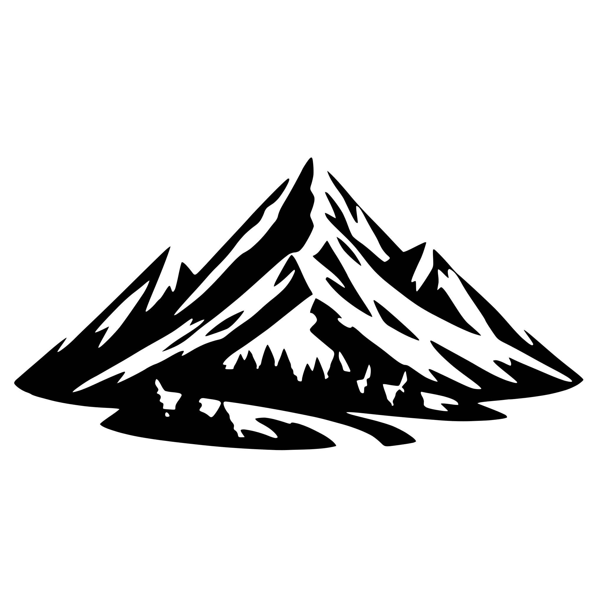AI-generated SVG of 'Three mountains, one snowcapped'