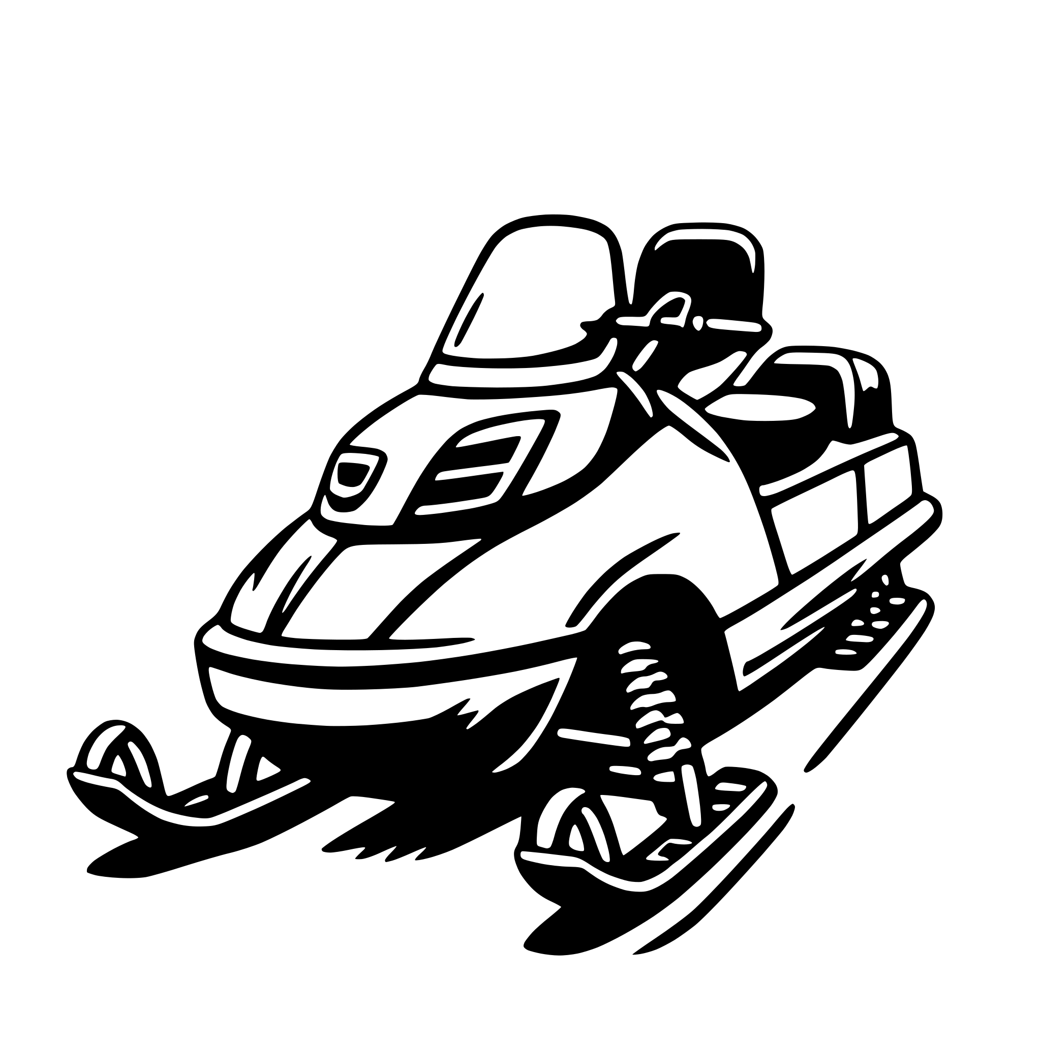 AI-generated SVG of a snowmobile
