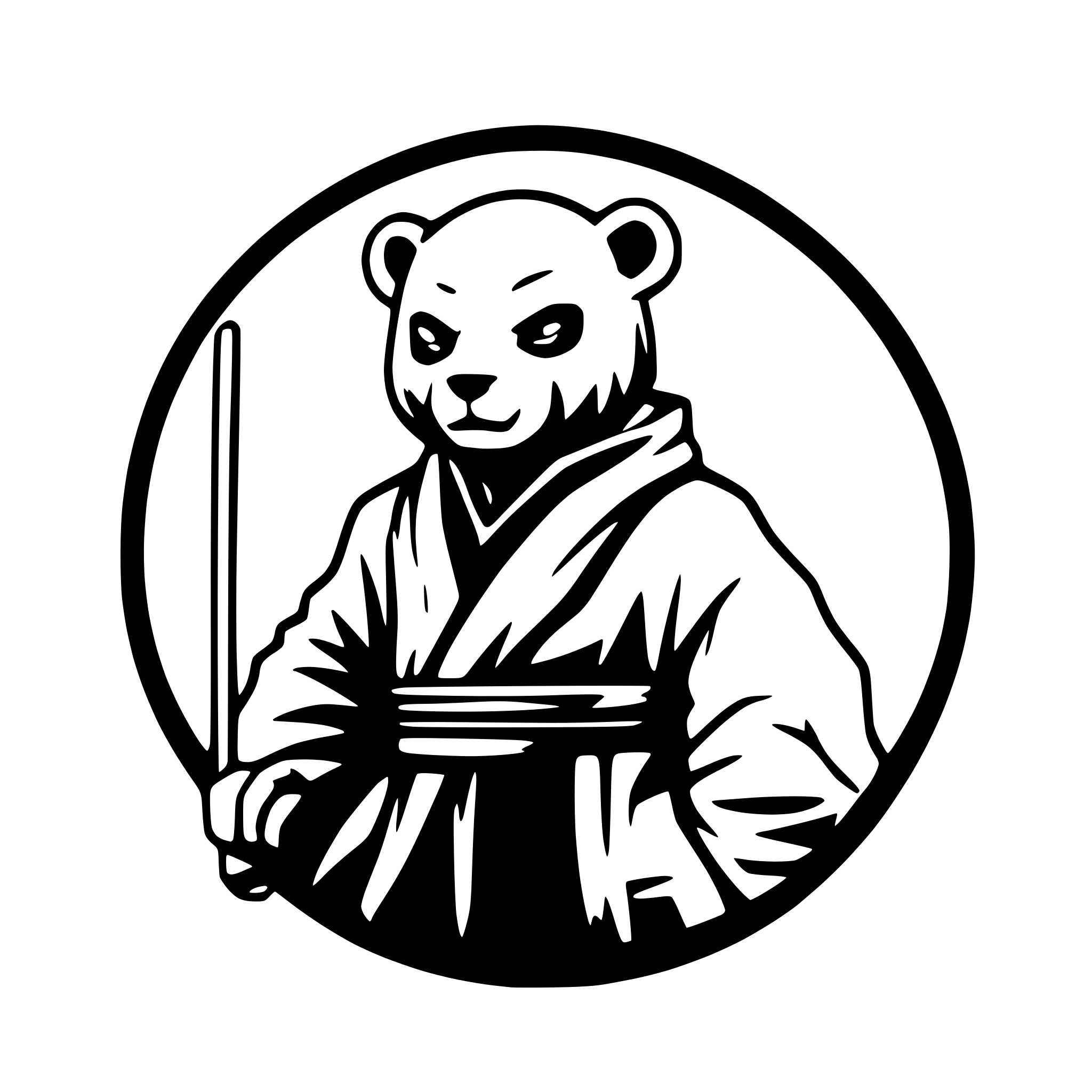 AI-generated SVG of a cyberpunk bear shaolin monk