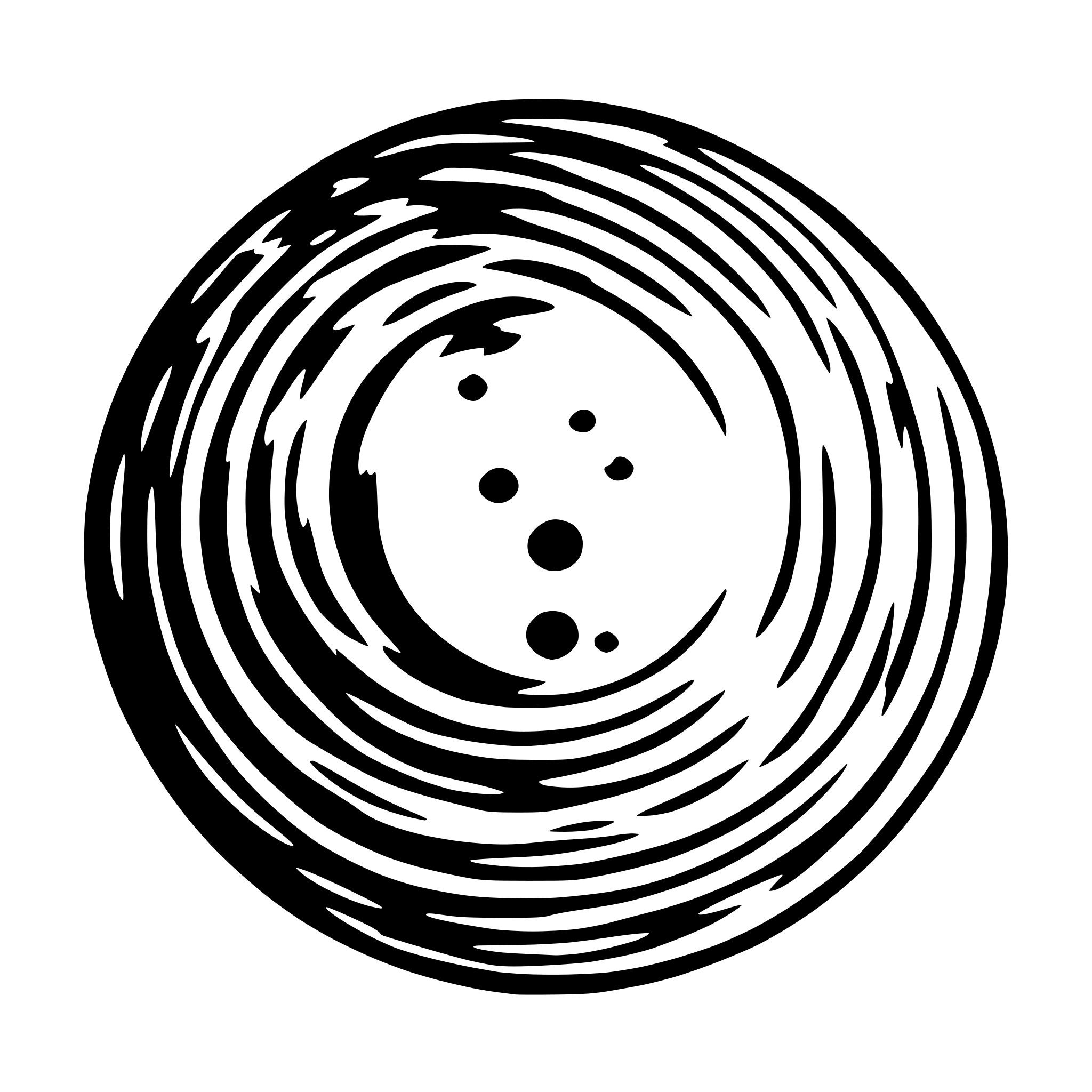 AI-generated SVG of a A circle, like a planet, with wavy lines inside of it