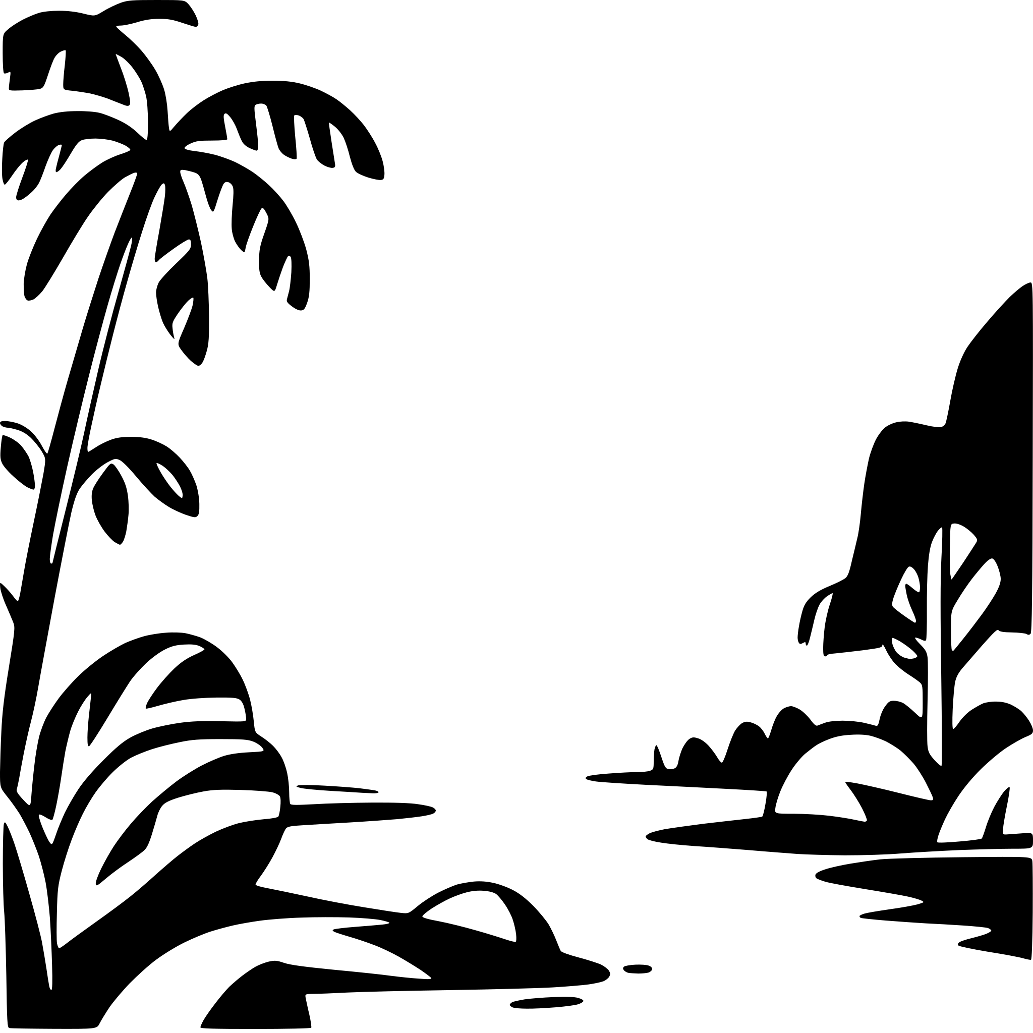 AI-generated SVG of 'rainforest with misty waterfall'