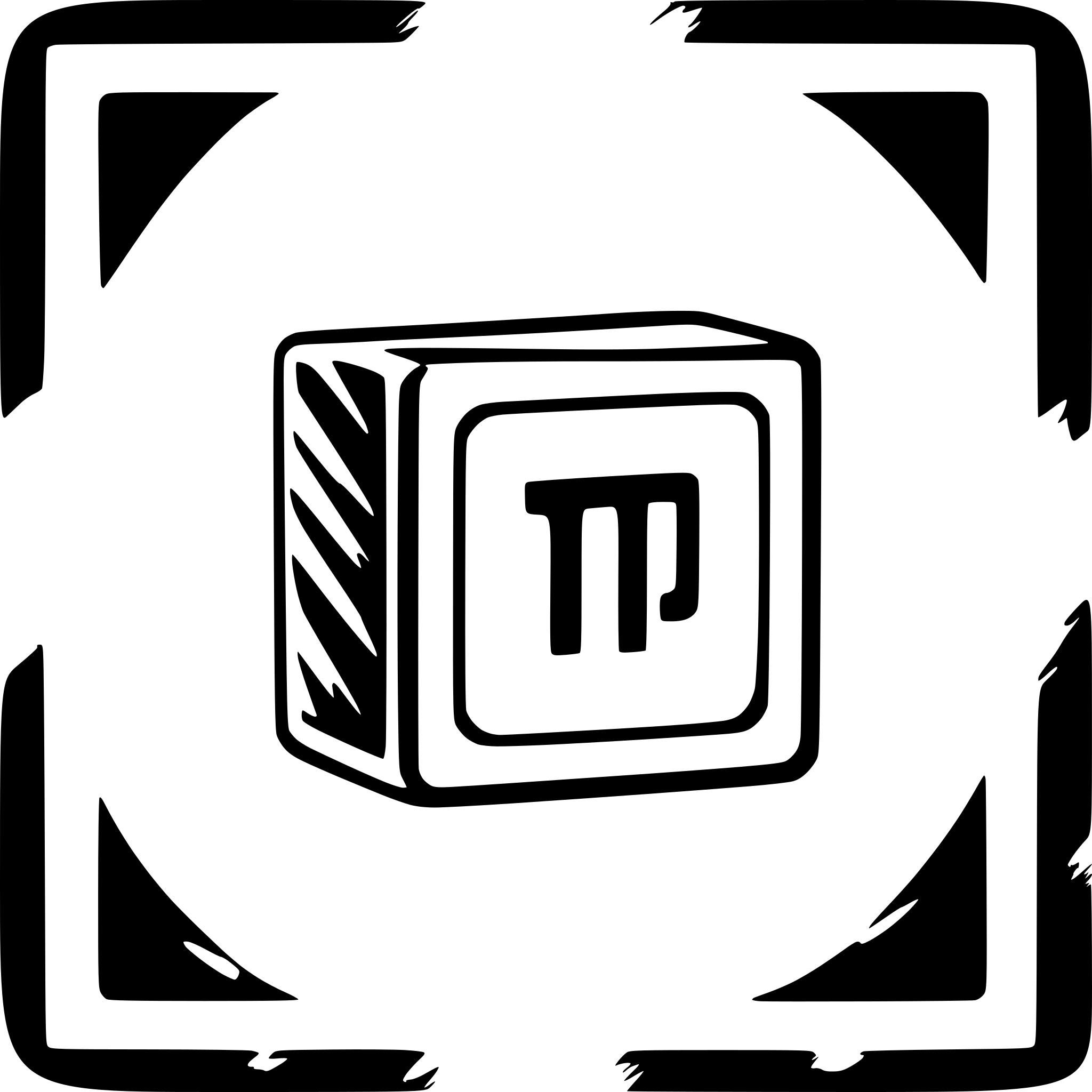 AI-generated SVG of a four letter logo using TKNB capital letters touching in block letters