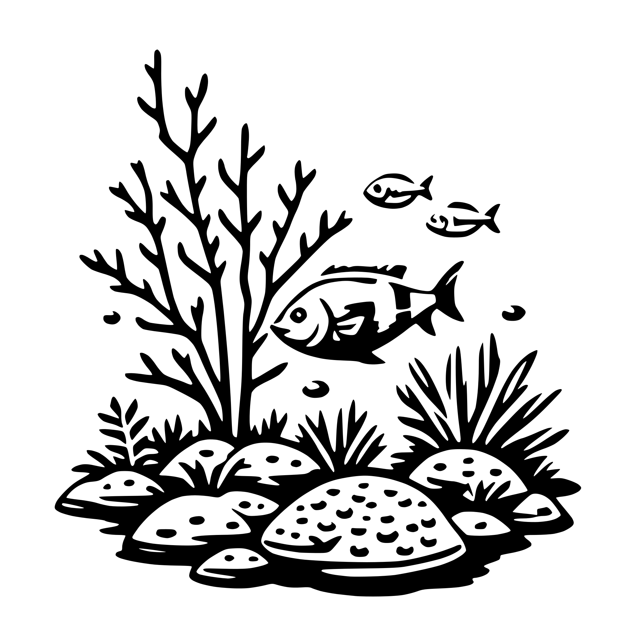AI-generated SVG of 'coral and fish'