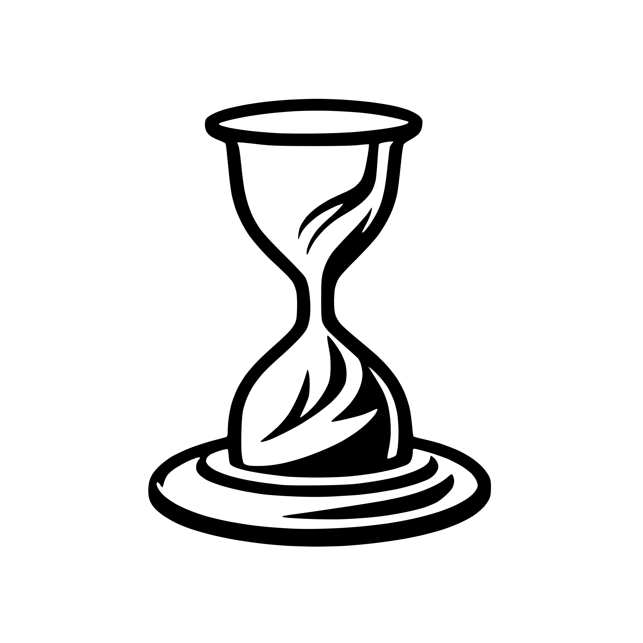 AI-generated SVG of a minimalist hourglass with flowing sand
