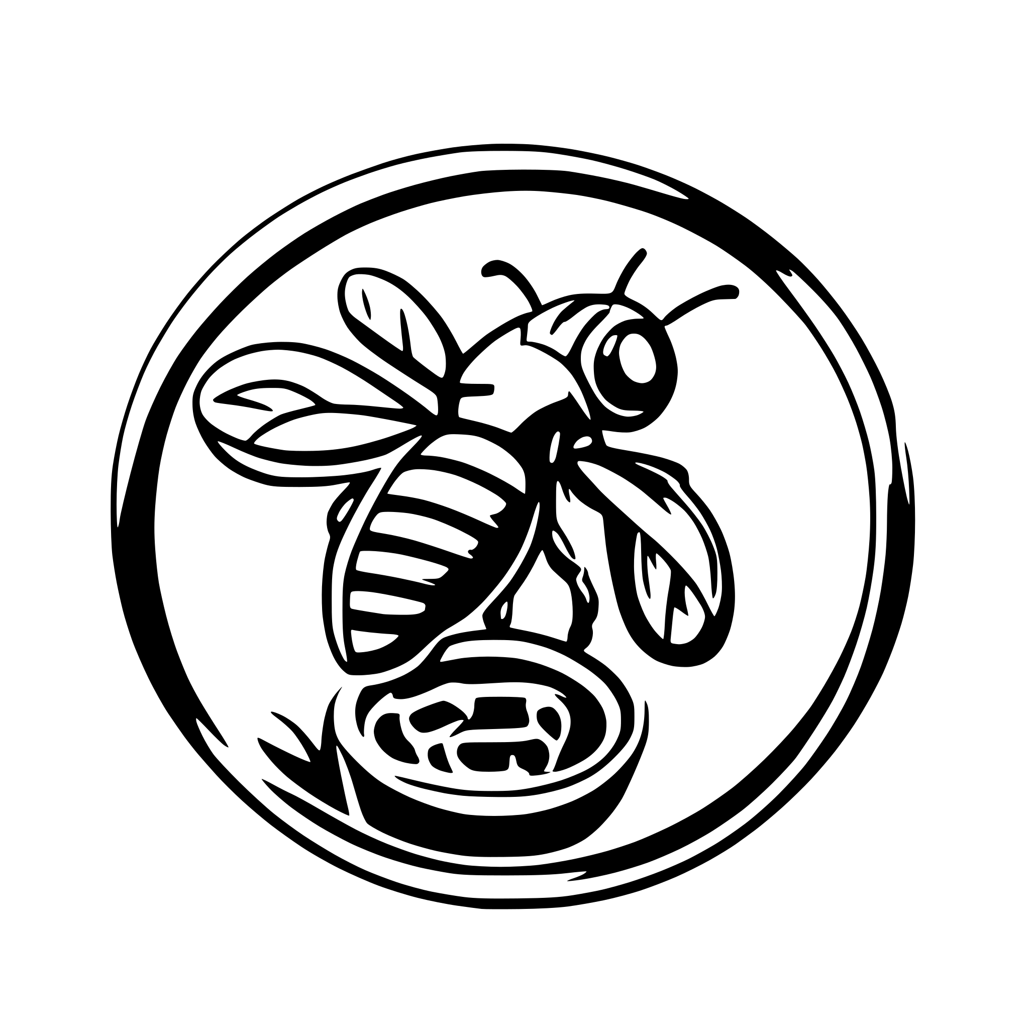 AI-generated SVG of a a image of a single bee tasting honey from a honey comb bertween 2 branches logo style