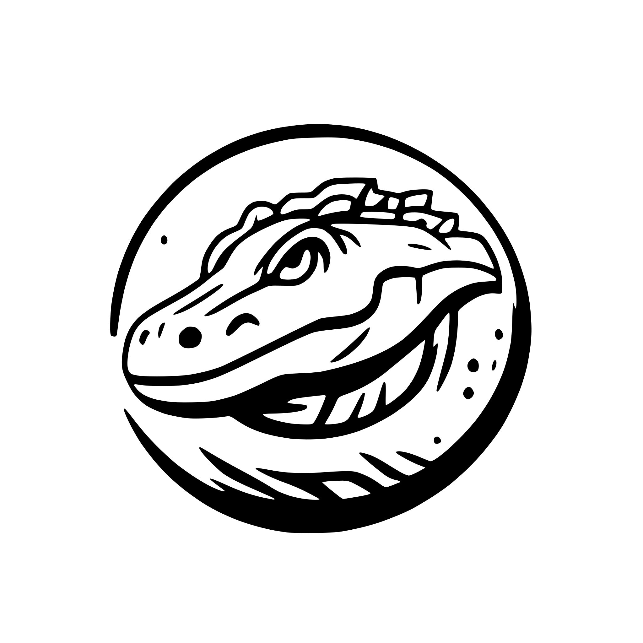 AI-generated SVG of a logo for mobile app crocodile drawn in line