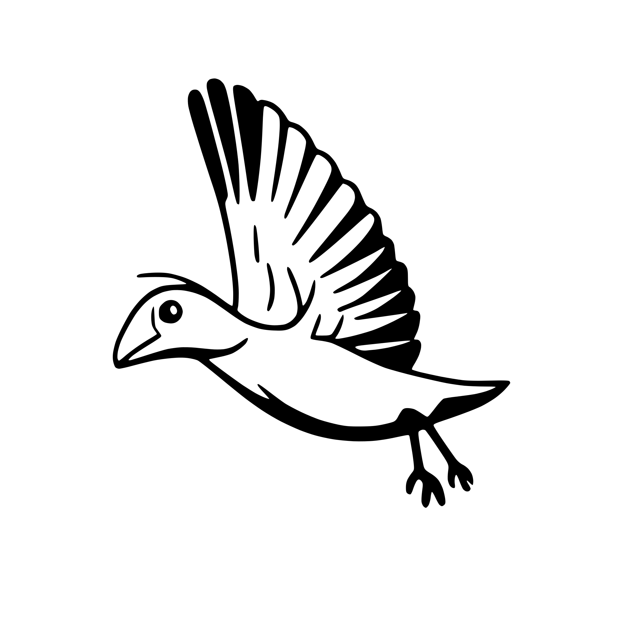 AI-generated SVG of 'bird in mid-flight'