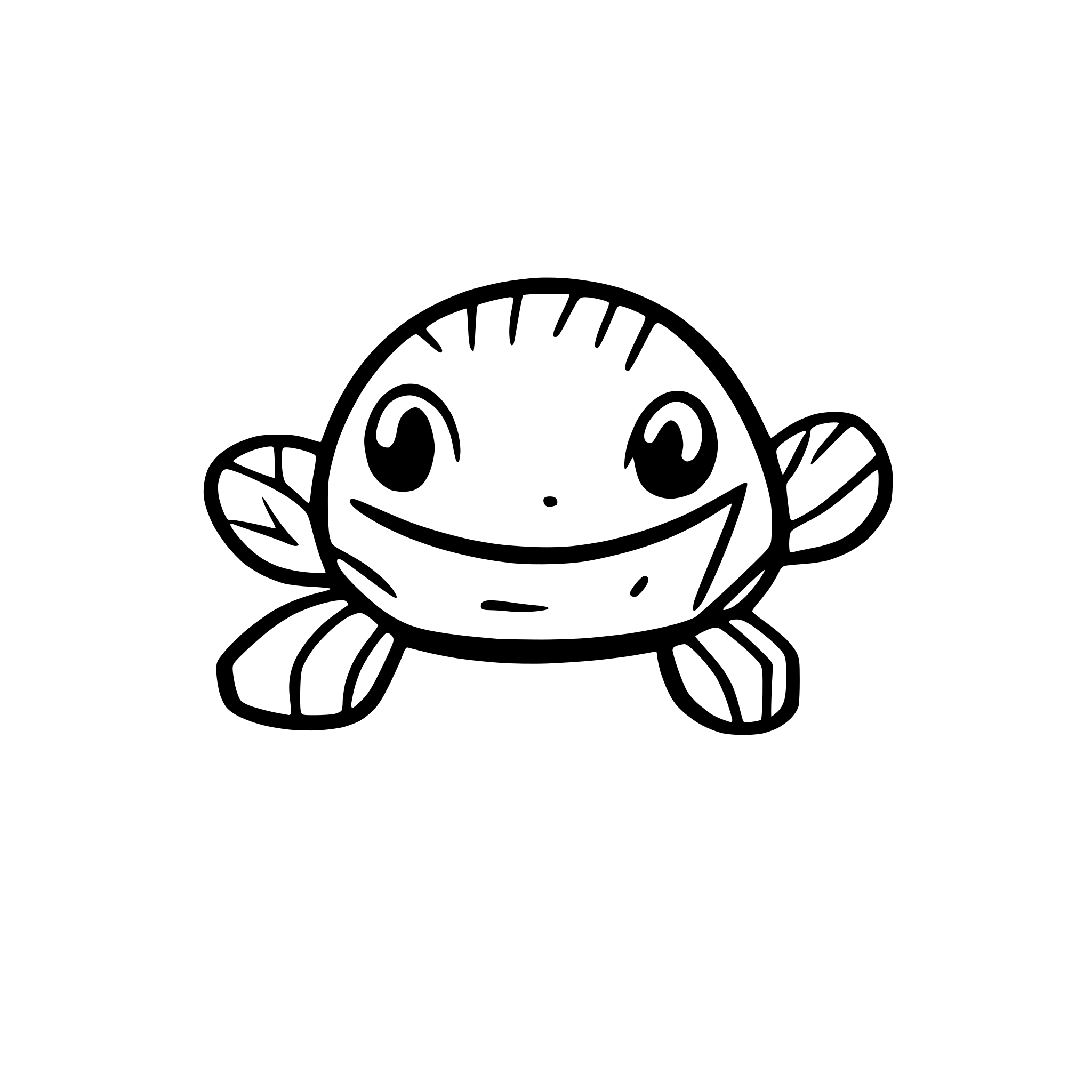 AI-generated SVG of a cute crab smiling