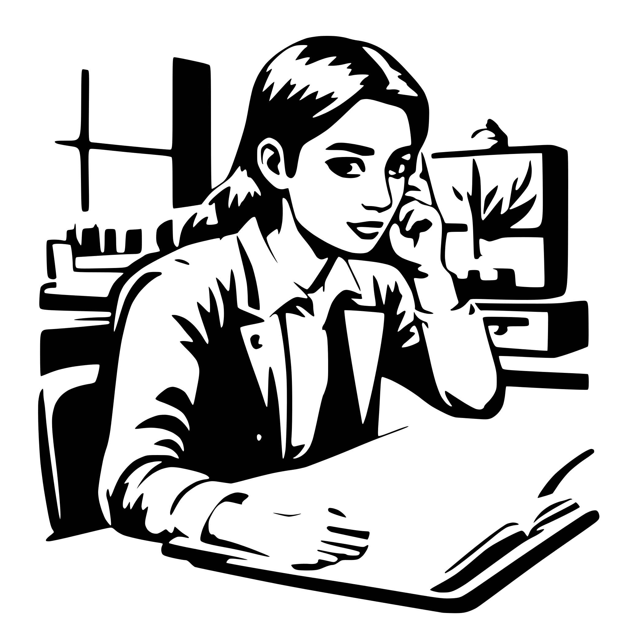 AI-generated SVG of a student learning for exam