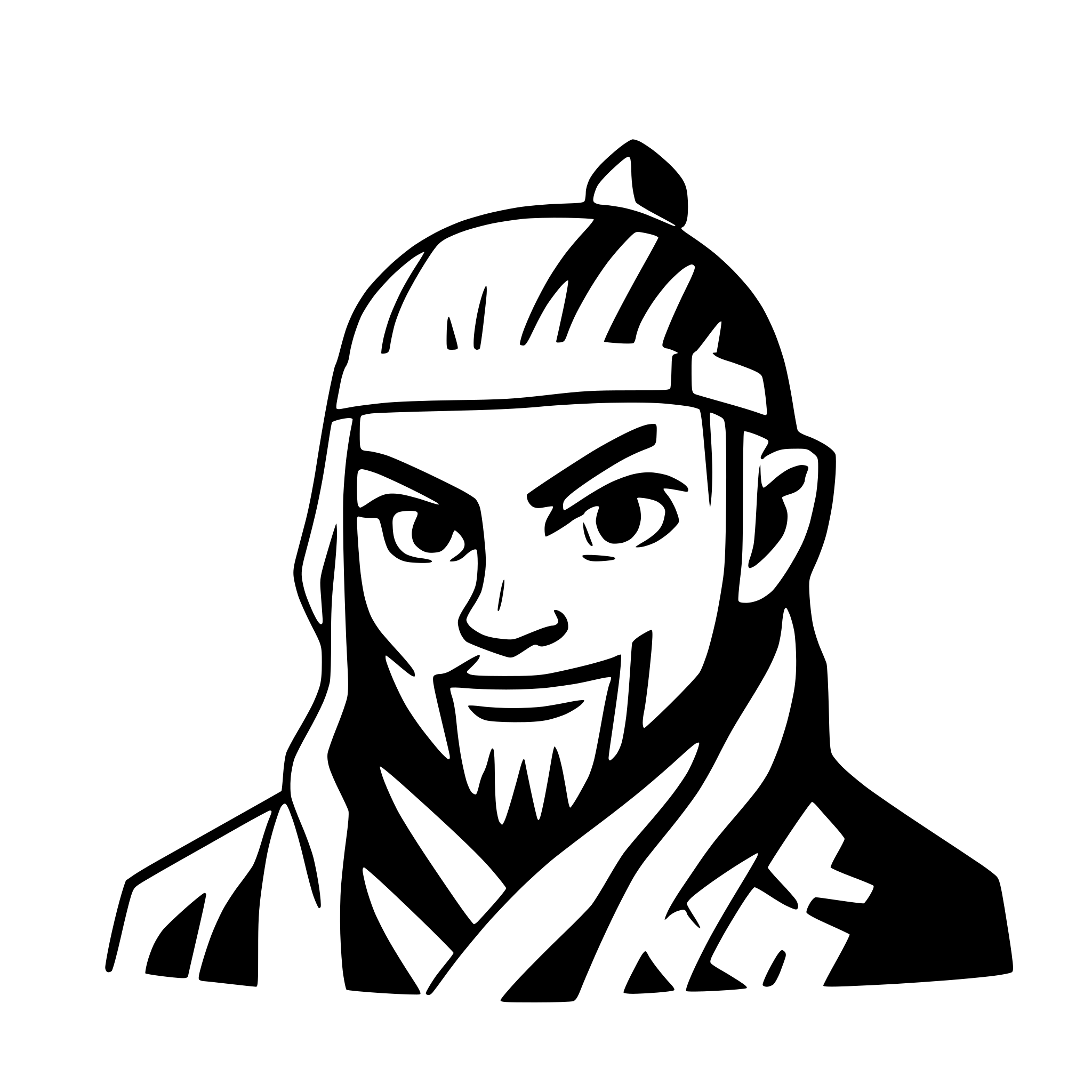 AI-generated SVG of a old samurai