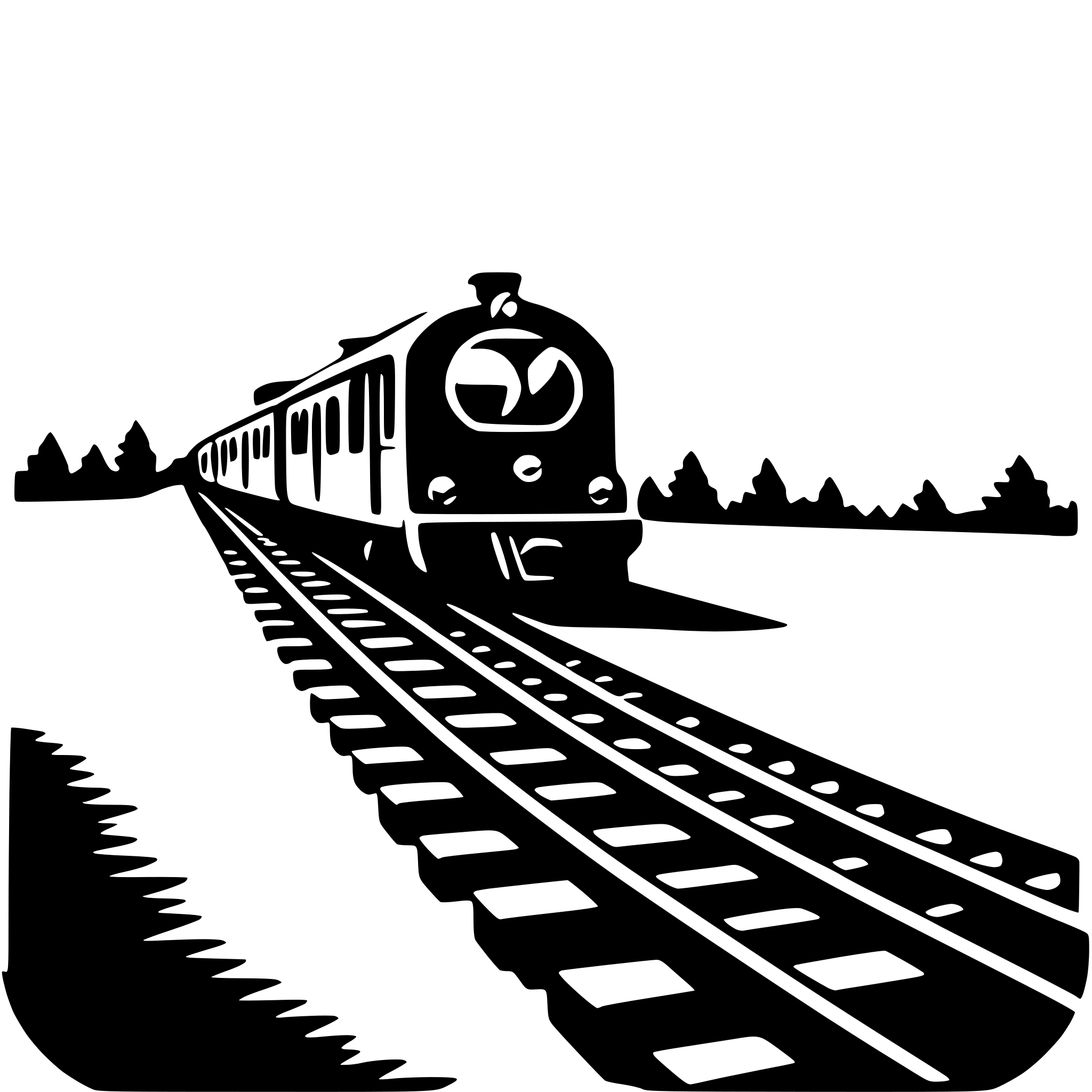 AI-generated SVG of a train and tracks