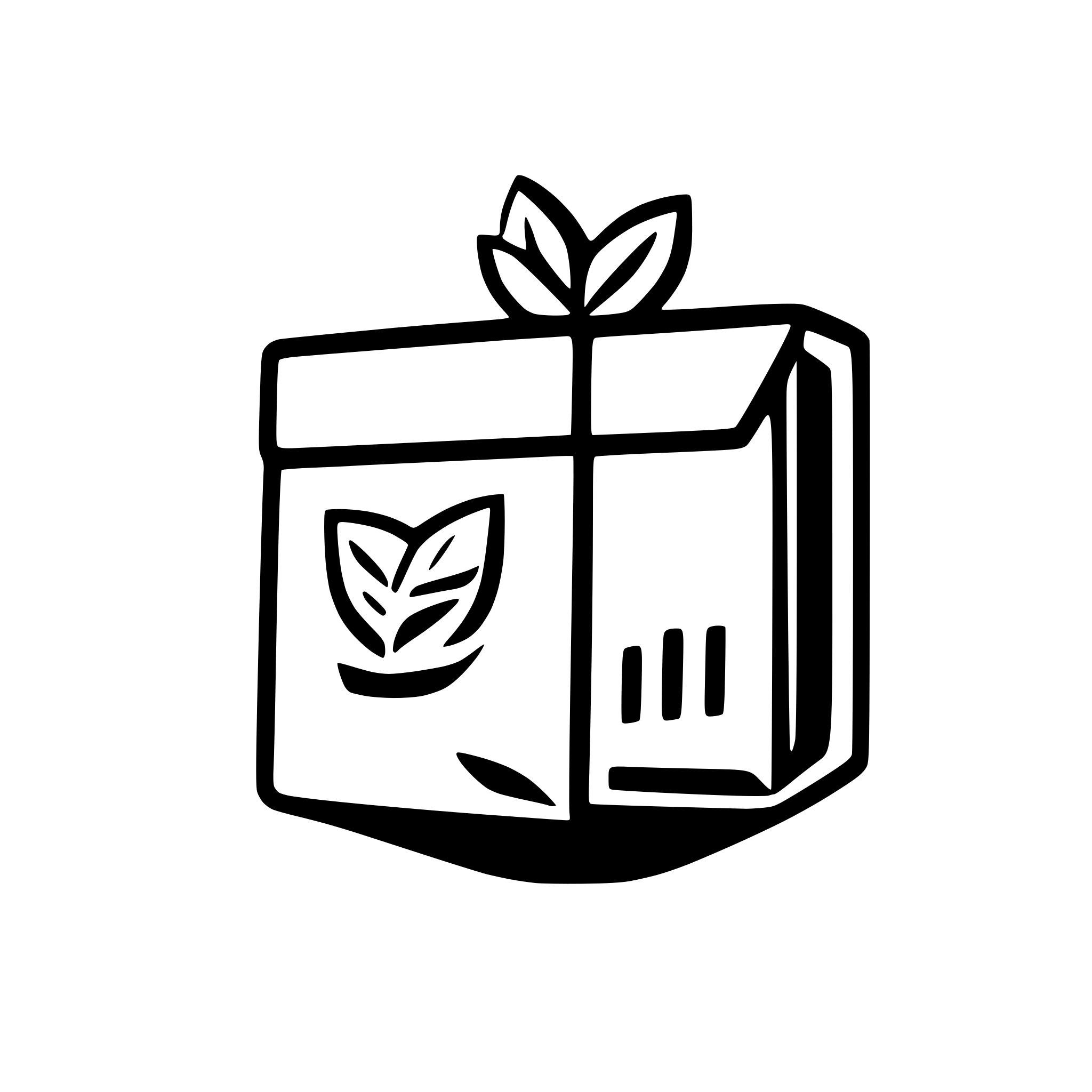 AI-generated SVG of 'parcel with a label and the logo Neutral Carrier'