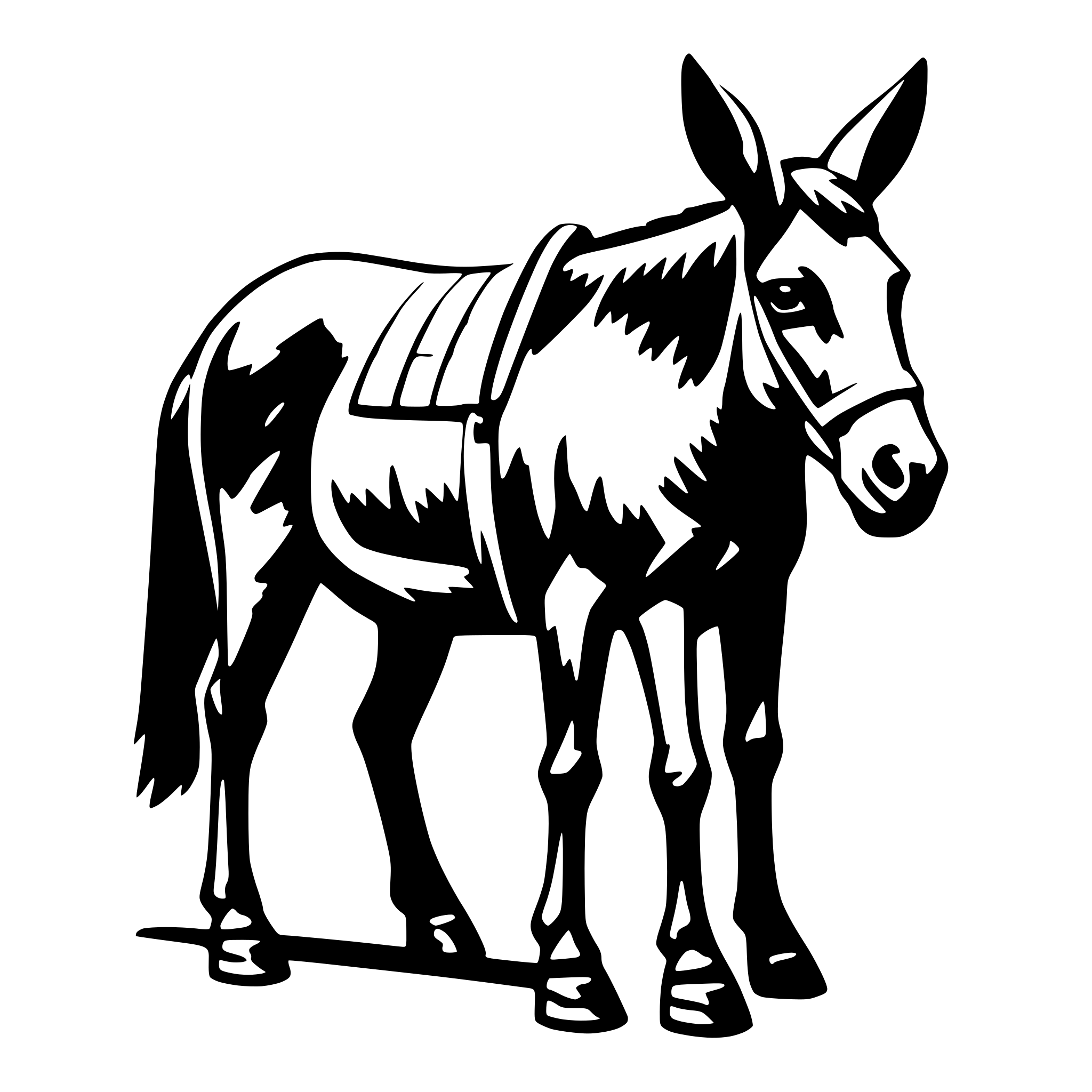 AI-generated SVG of a mule