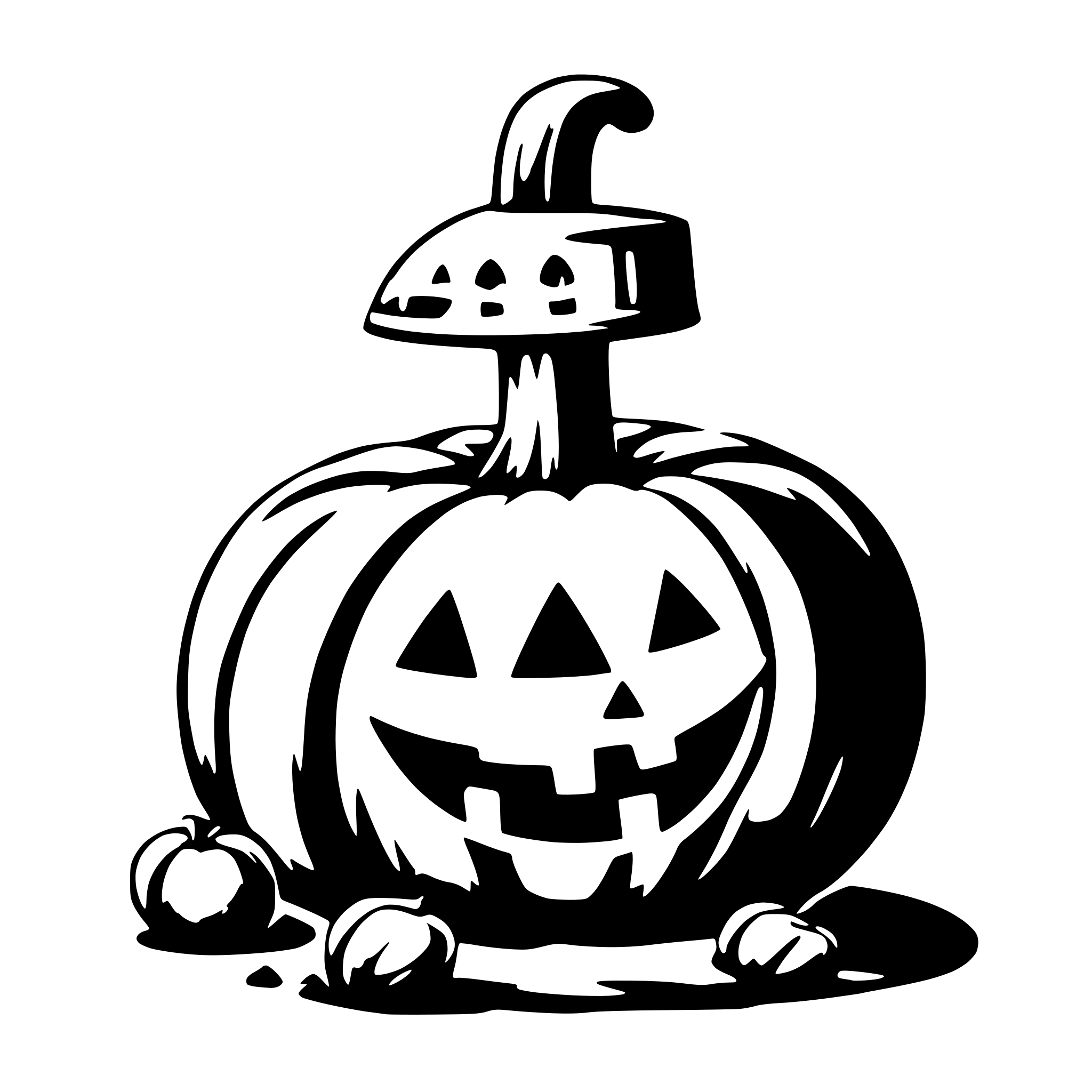 AI-generated SVG of a A haloween pumpkin asking for sweets