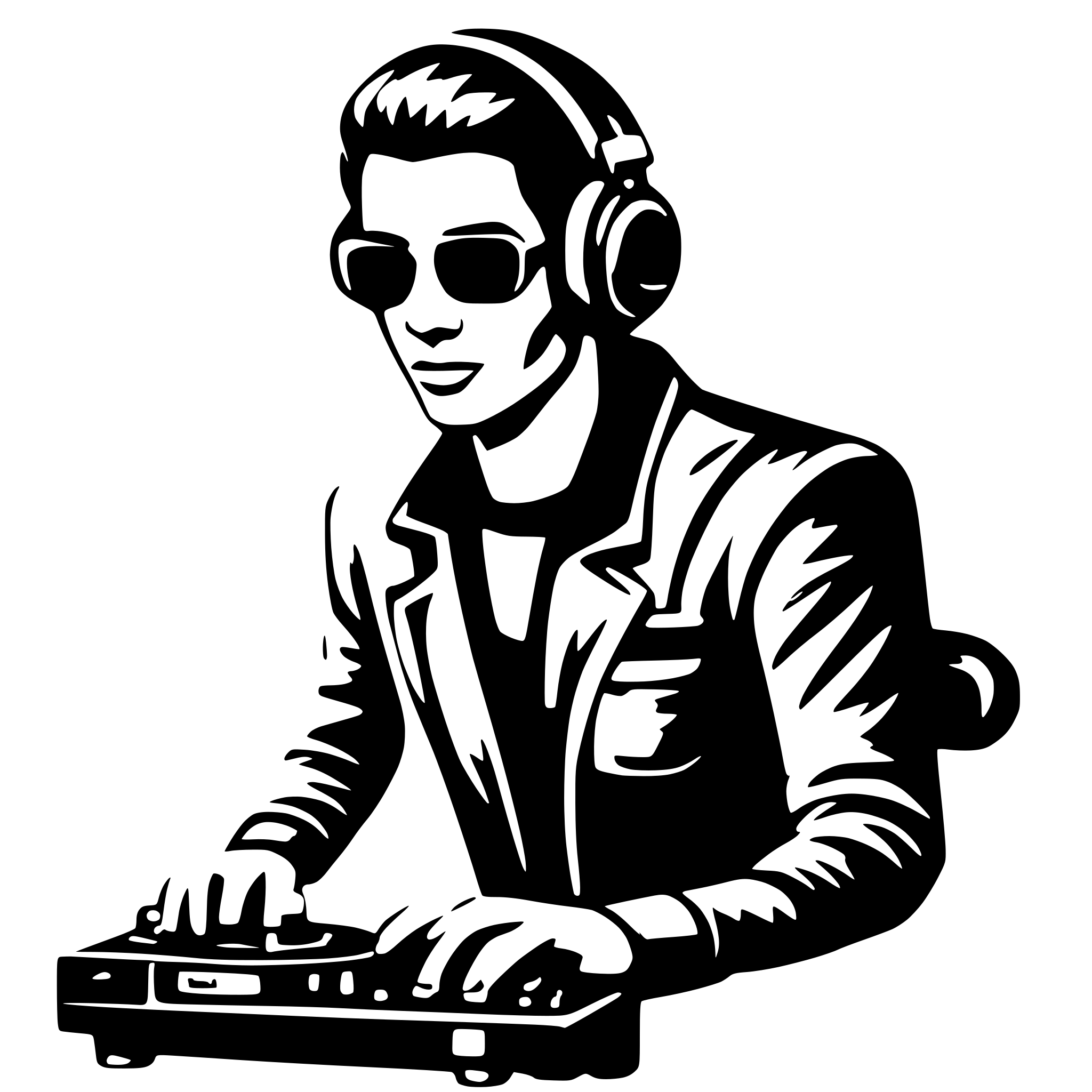 AI-generated SVG of 'DJ'